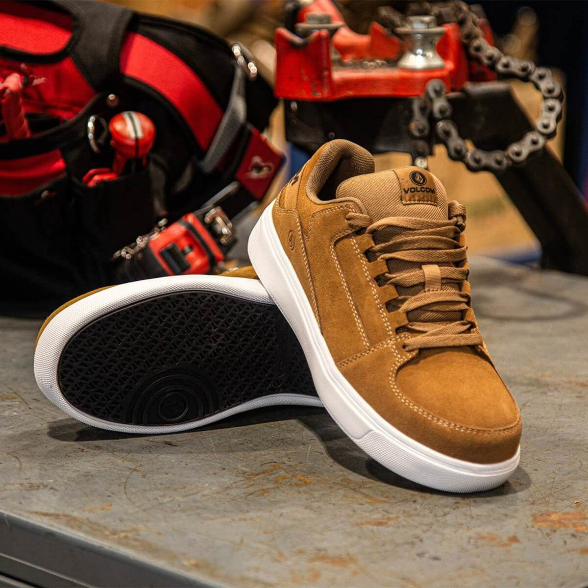 Volcom Unisex Composite Toe Safety CSA Skate Shoe VC30226 - Rust | Durable Work & Skate Shoes for Construction, Warehouse & Outdoor Activities