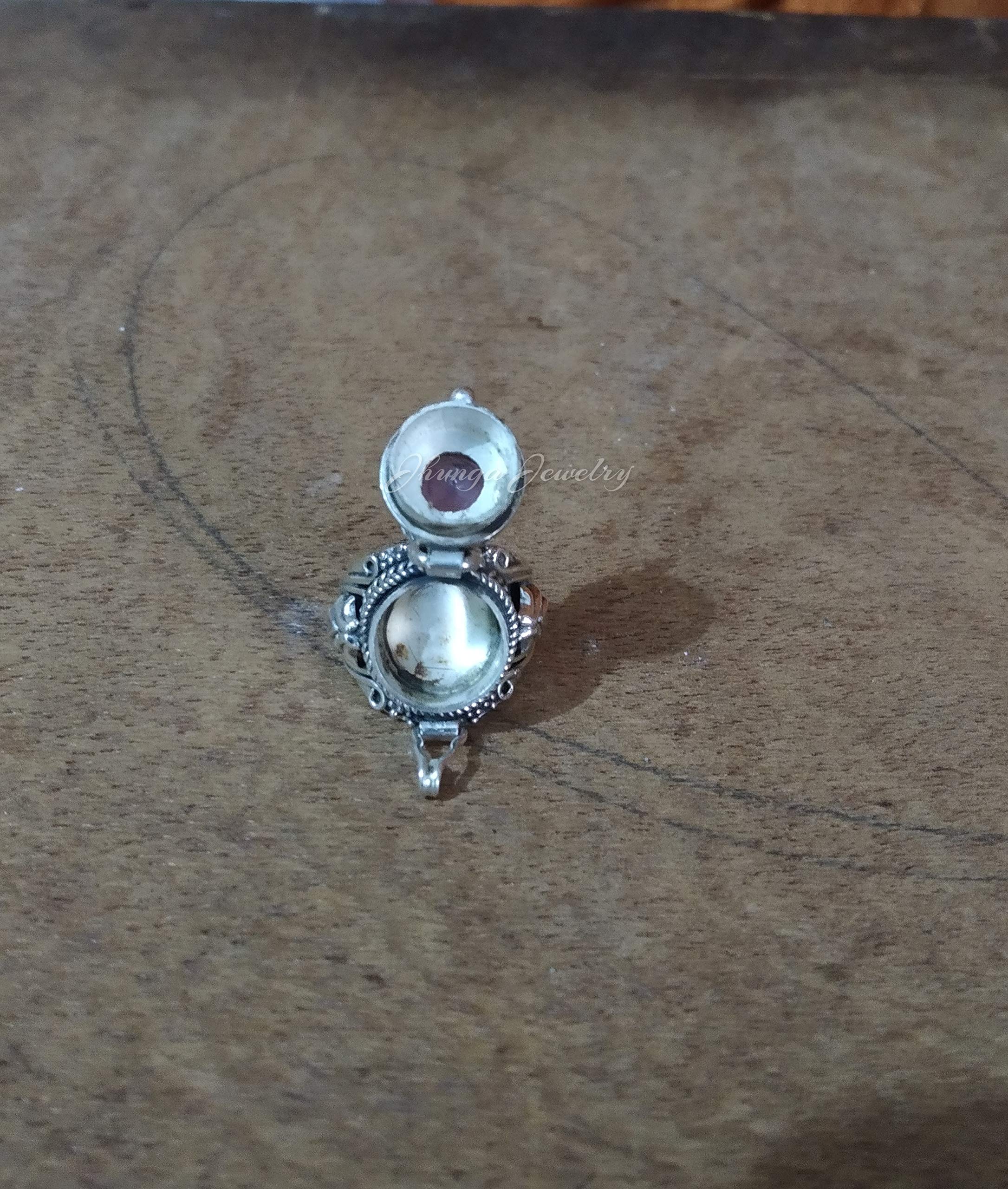 925 Sterling Silver Natural Amethyst Poison Ring - Handmade Openable Locket Ring with Secret Compartment | Mother's Day Gift, Boho Jewelry for Women | Perfect for Surprise Messages, Keepsakes & Special Occasions