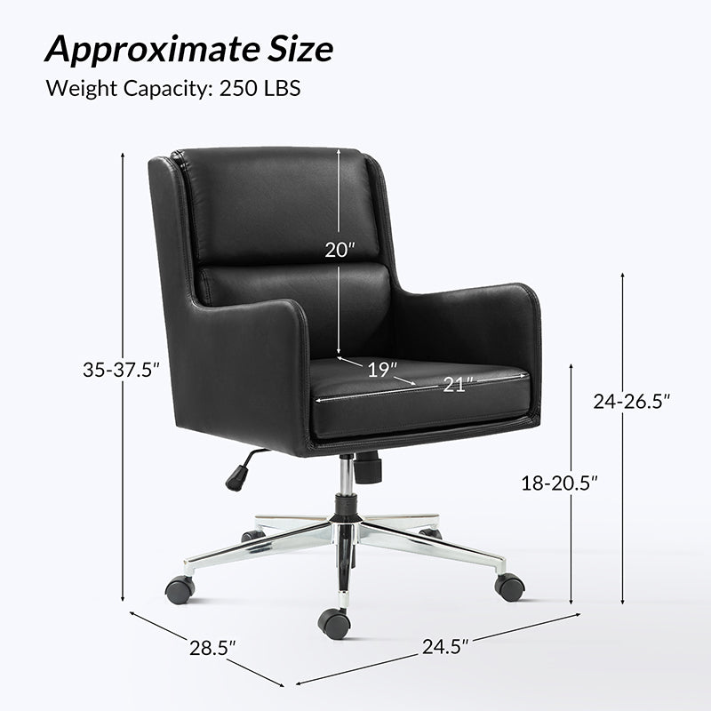 Eamonn Ergonomic Adjustable Swivel Office Chair with Metal Base - Perfect for Home Office, Gaming & Workspace Comfort