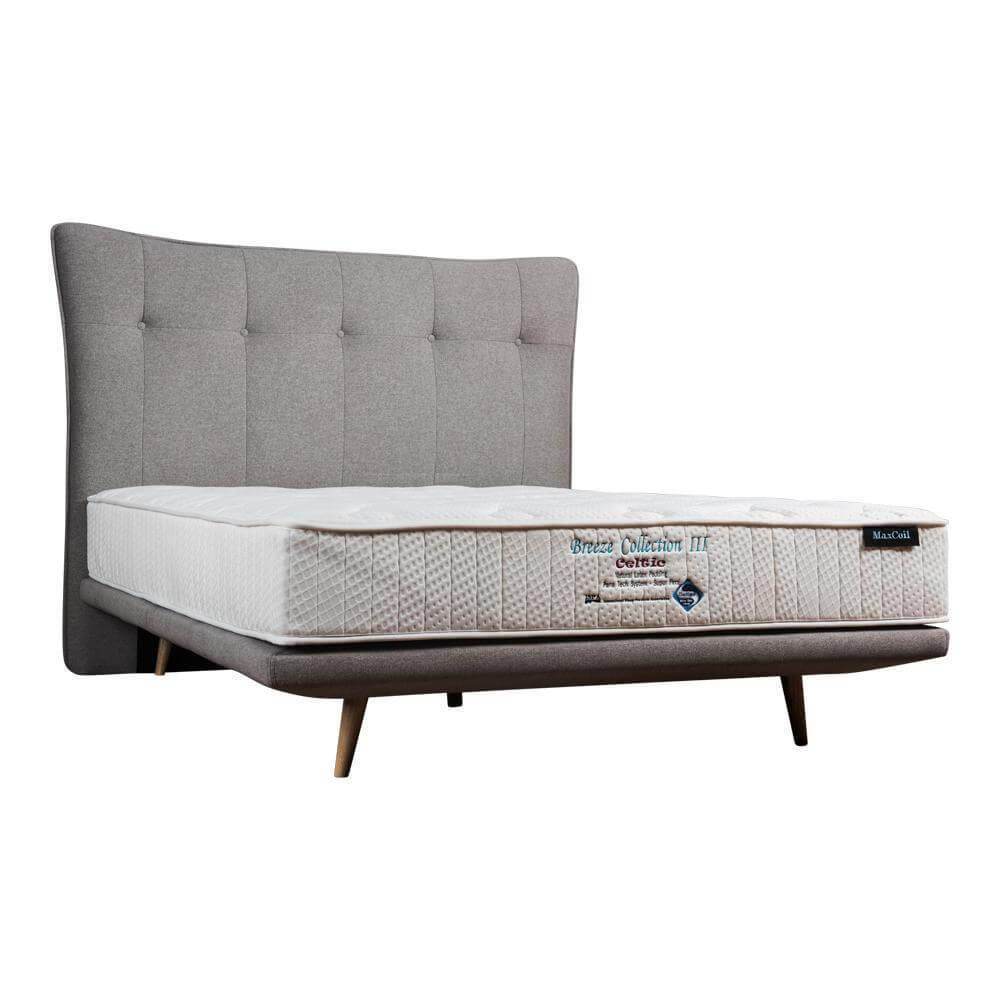 Lucien Fabric Bed Frame - Queen Size, Pet Friendly Upholstered Platform Bed with Wooden Slats - Perfect for Modern Bedrooms, Guest Rooms & Pet Owners