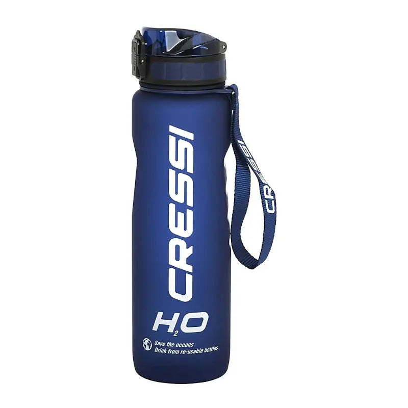 Cressi Sports Frosted Water Bottle H2O - Leak Proof BPA Free Reusable Water Bottle for Gym, Hiking, Running & Outdoor Activities