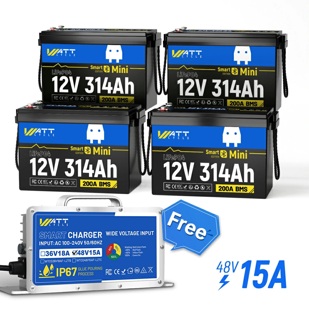 12V 280Ah Mini LiFePO4 Battery with Bluetooth - High Capacity Lithium Iron Phosphate Battery for Solar, RV, Marine & Off-Grid Power - Perfect for Camping, Emergency Backup & Outdoor Adventures