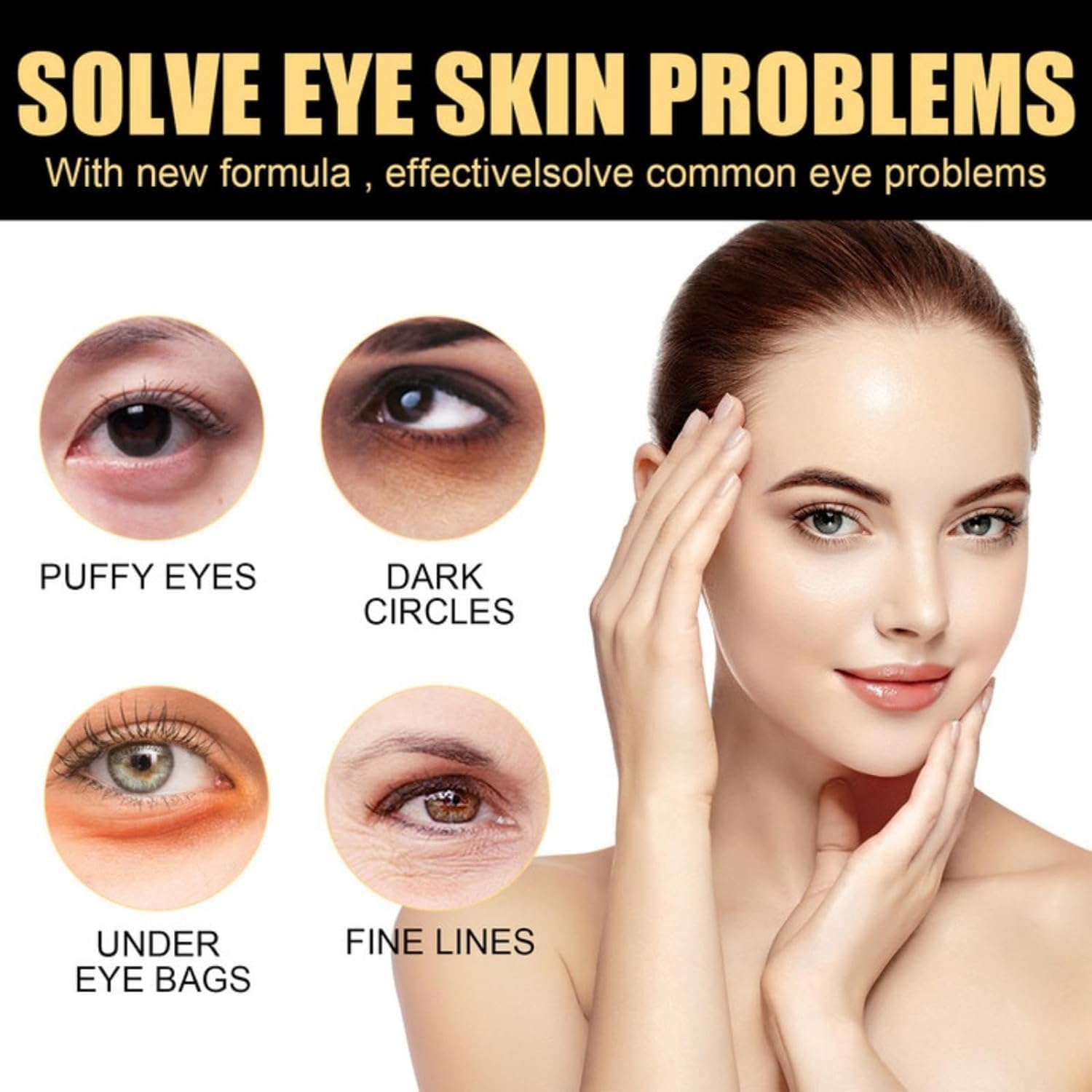 2PCS Instant Firming Eye Cream - Temporary Eye Tightening & Lifting Treatment for Dark Circles, Eye Bags & Fine Lines | Anti-Aging Eye Serum for Men & Women | Tightens Delicate Under Eye Skin | Perfect for Night Routine & Travel Skincare