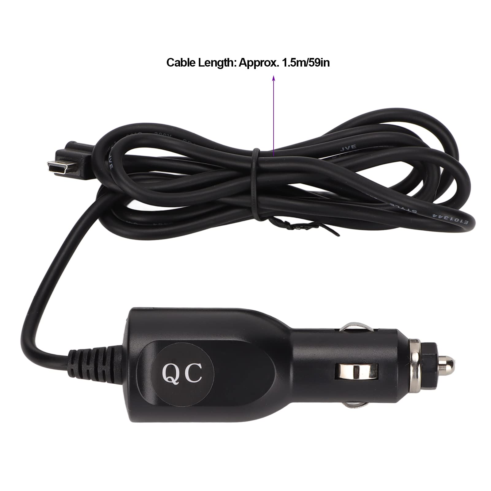 TomTom XL One GPS Car Charger - 1.5m 12V/24V Vehicle Power Charging Cable Replacement for TomTom GPS Devices | Perfect for Road Trips & Navigation