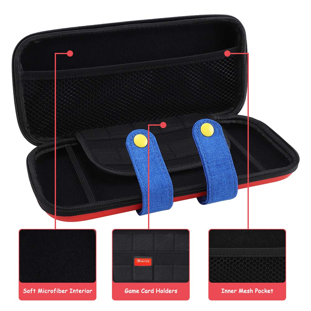 Nintendo Switch Carrying Case - Protective Hard Shell Travel Storage Bag with Shoulder Strap | Fits Switch Pro Controller & Accessories | Perfect for Boys, Girls & Travel Use