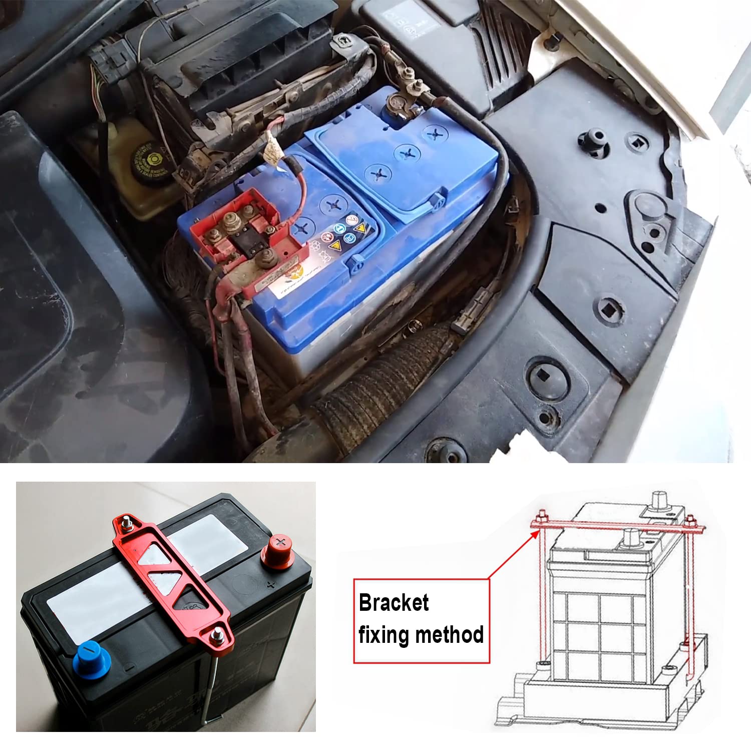 Aluminum Alloy Battery Hold Down Bracket with 10