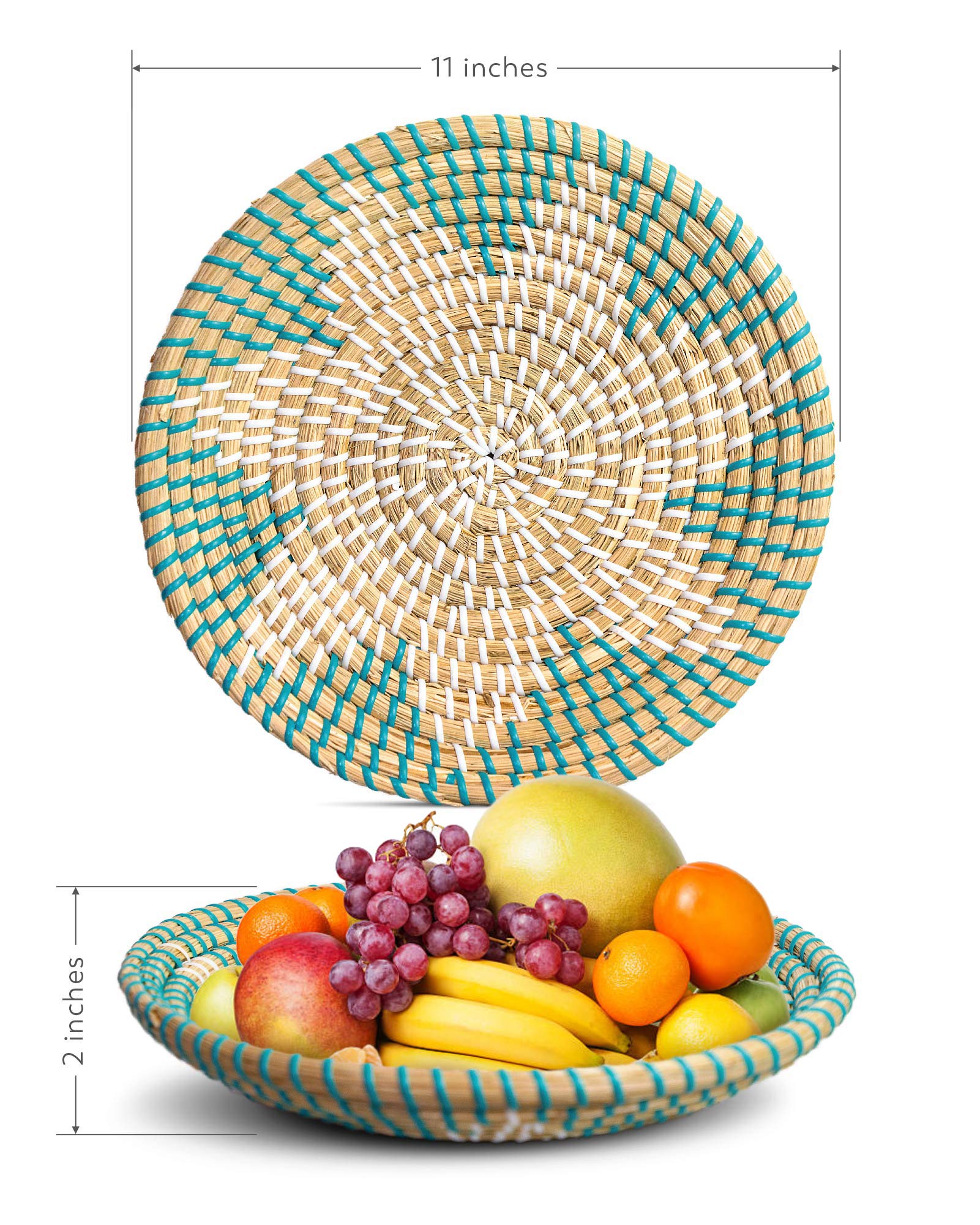 Handmade Boho Woven Wall Basket - Seagrass Decor for Bedroom, Kitchen & Living Room