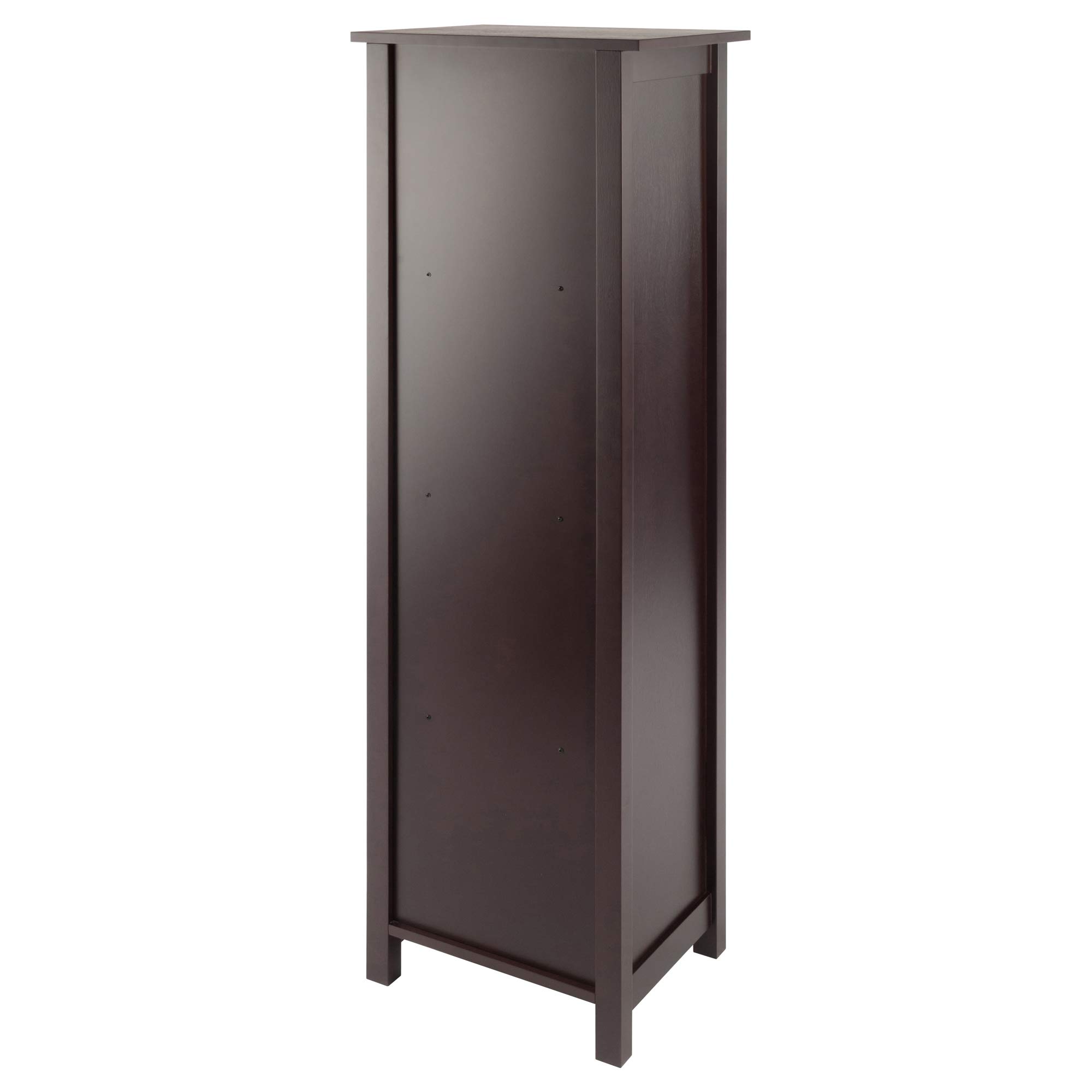 Winsome Verona 4-Tier Small Storage Organizer Shelf - Walnut & Beige Finish for Bedroom, Bathroom, Office, and Living Room Organization
