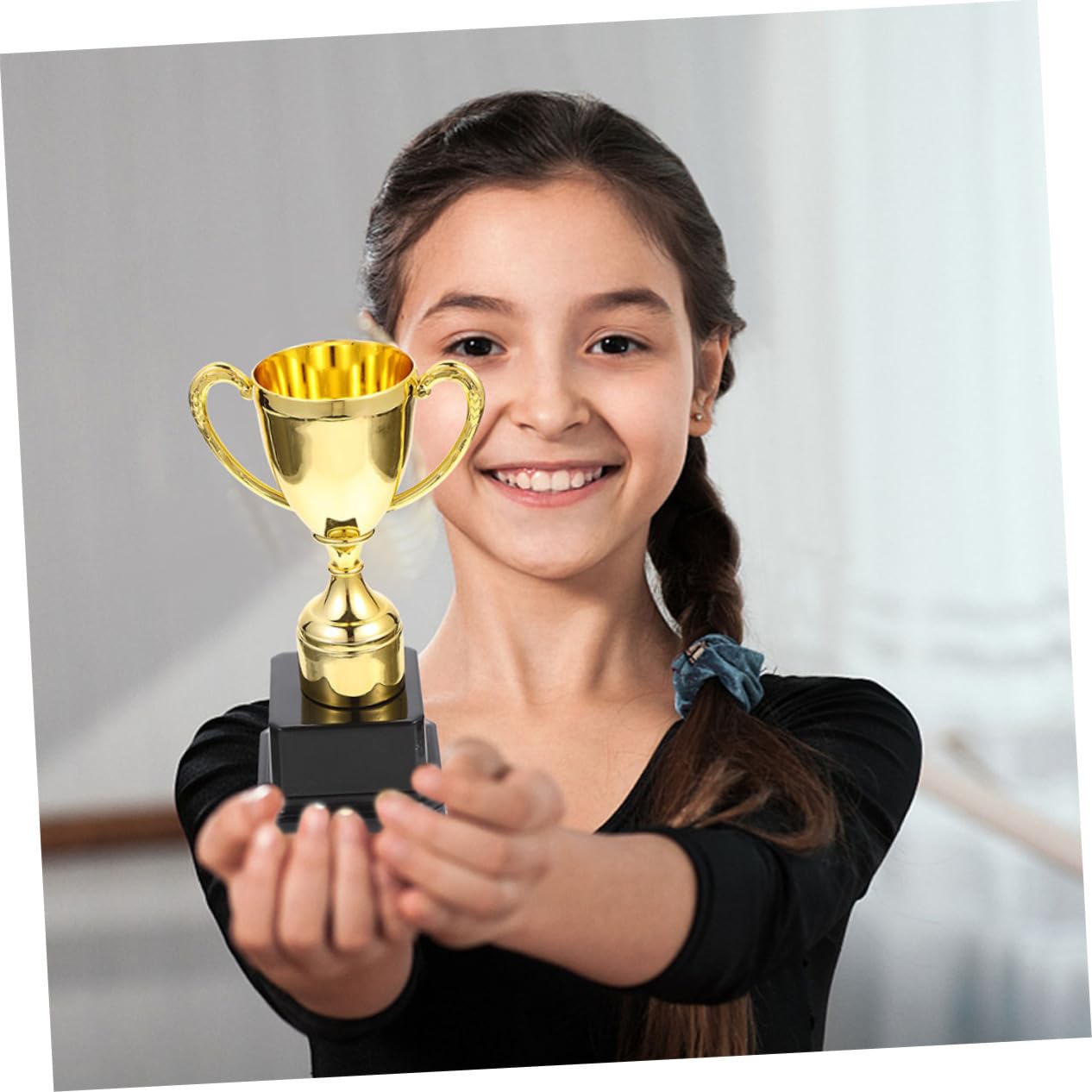 SWAYVES 2-Pack Small Sports Trophies - 1st Place Mini Football Party Awards, Compact Winner Trophies for Kids, Team Celebrations & Game Room Decor - Perfect for Soccer, Basketball & Baseball Tournaments