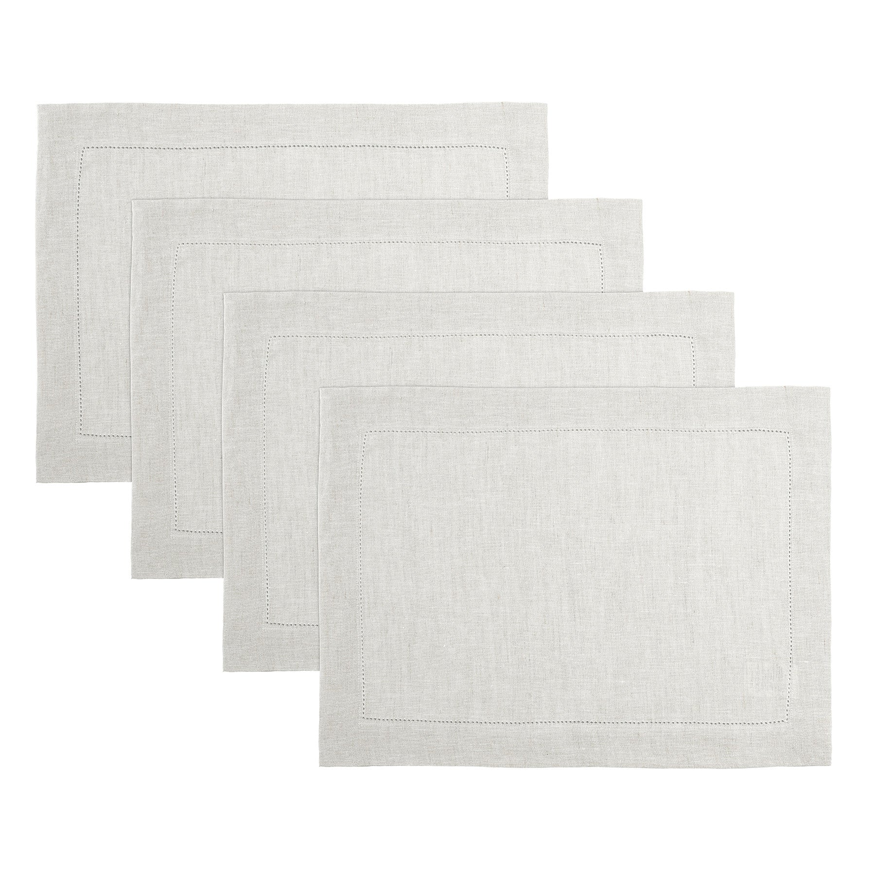 Sonoma Hemstitch Placemats Set of 4 - Premium Cotton Table Mats for Dining - Perfect for Dinner Parties, Holiday Meals & Home Decor
