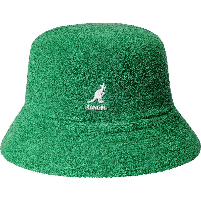 Kangol Bermuda Bucket Hat - Turf Green | Classic Cotton Unisex Sun Hat for Men & Women | Perfect for Beach, Hiking, and Outdoor Activities