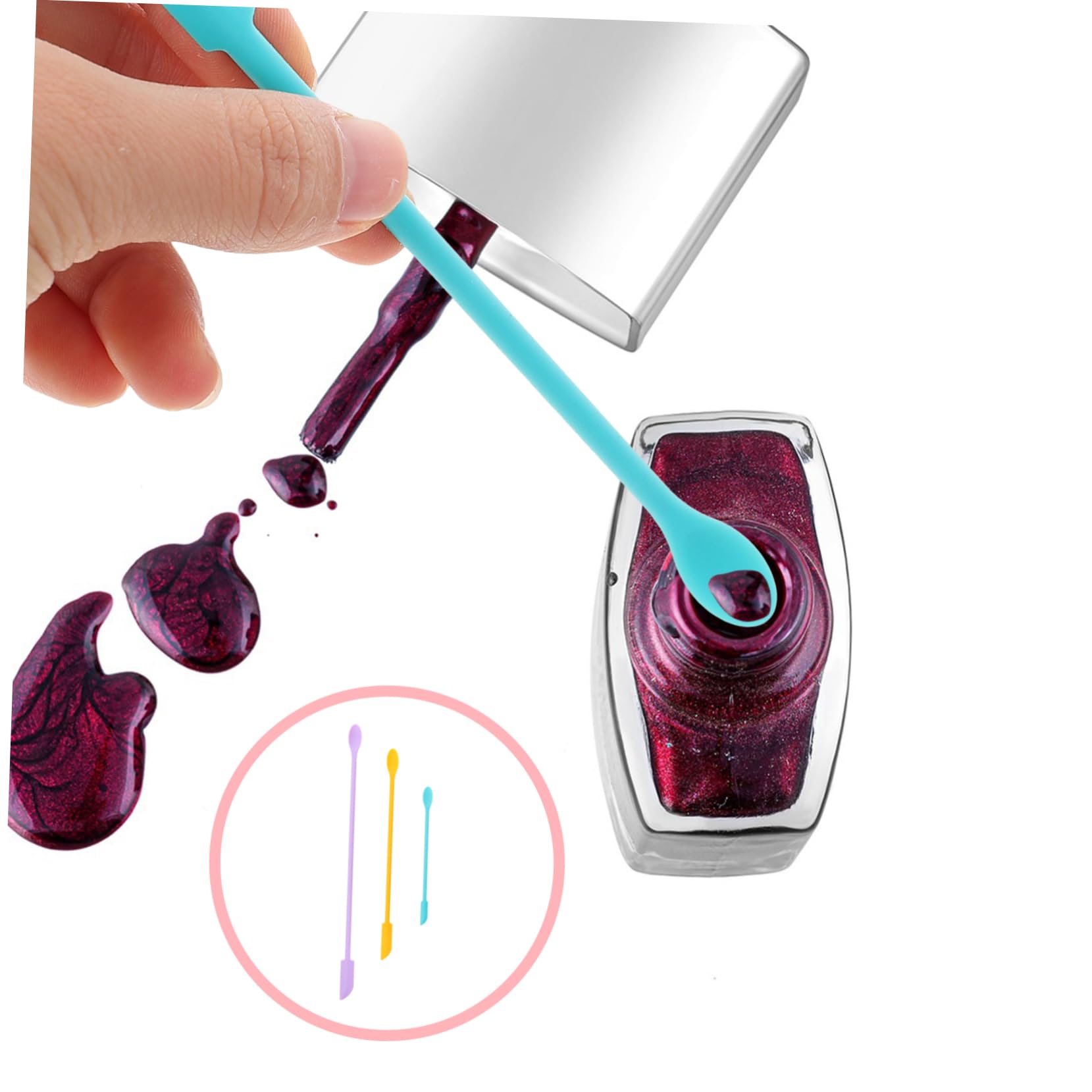 3-in-1 Silicone Makeup Spatula Set with Long Handle - Mini Cosmetic Scraper for Bottles, Jars & Dishes | Perfect for Foundation, Skincare & Kitchen Use