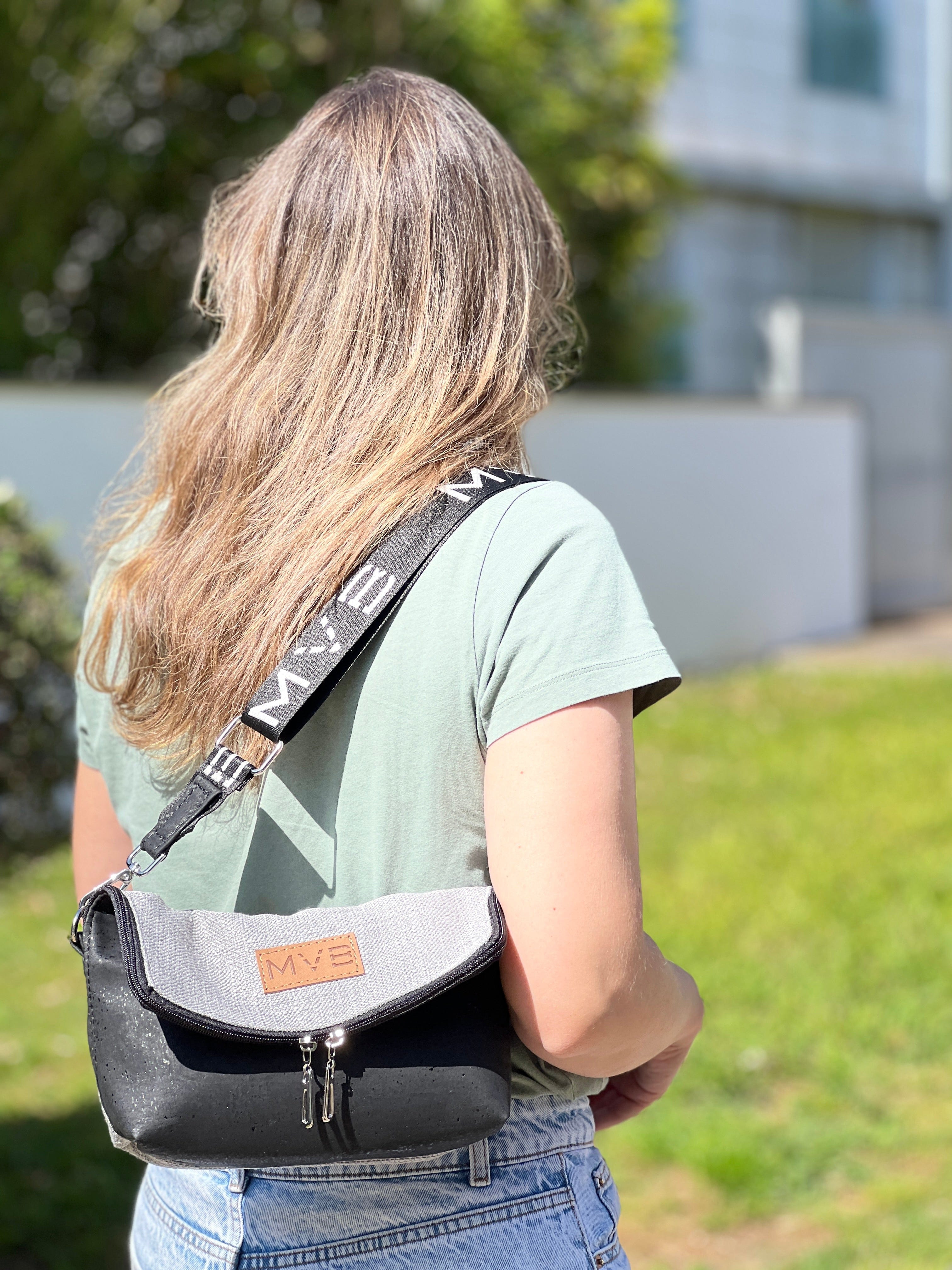 Vegan Crossbody Bag for Women - Summer Canvas & Cork Flop Bag with Soft Ash Finish | Perfect for Beach, Travel, and Everyday Use