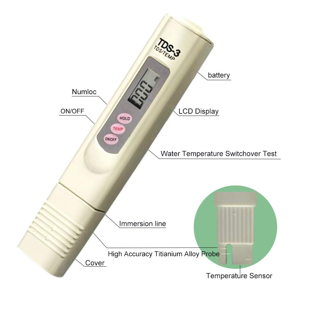 Digital TDS Meter - Accurate Water Quality Tester Pen for Drinking Water, Pools & Aquariums | Portable EC Meter for Home, Lab & Outdoor Water Purity Testing