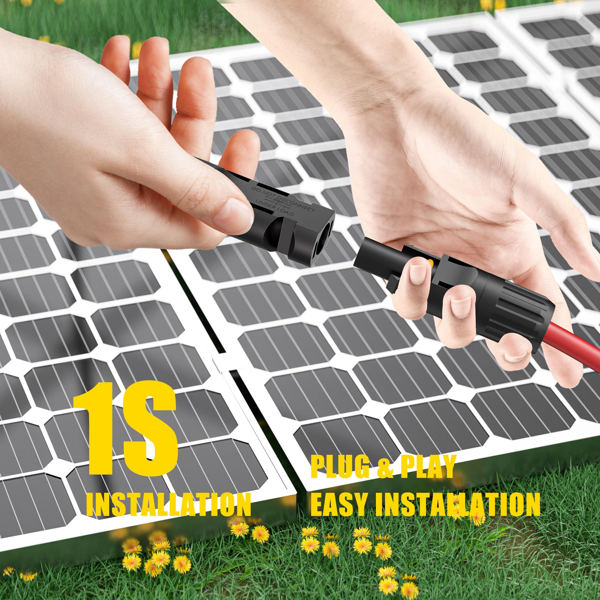 FLYING LION Solar Panel Connector Kit - Y Branch Parallel PV Adapter Cable with M/FF & F/MM Plugs for Off-Grid Solar Systems, RV, Boat and Home Solar Power Setup