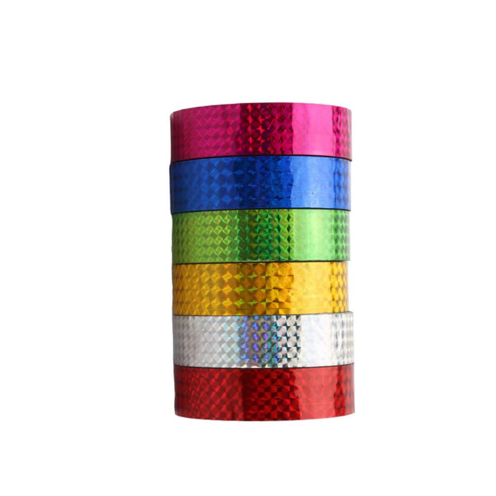 6 Rolls Holographic Wrapping Tape - DIY Photo Album Decorative Tape for Scrapbooking, Gift Wrapping & Craft Projects - Self-Adhesive & Easy to Use