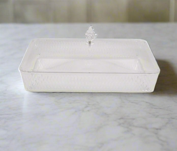 16x11 Inch Clear Acrylic Rectangle Dish with Lid - Food Storage Container for Kitchen, Pantry, and Meal Prep Organization