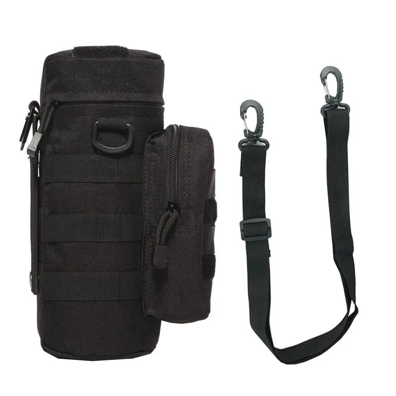 Tactical MOLLE Water Bottle Pouch with Adjustable Detachable Strap - Perfect for Hiking, Camping, and Outdoor Adventures