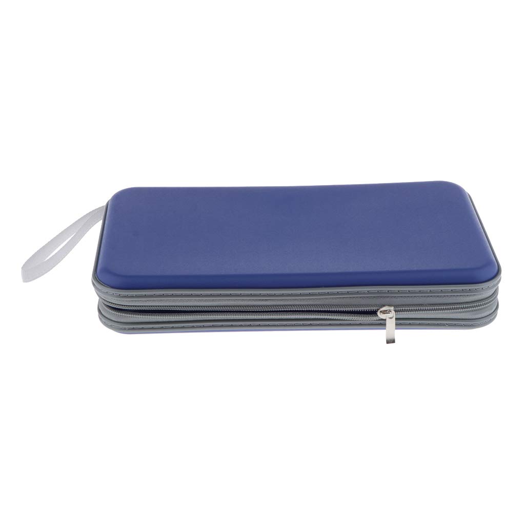 Almencla 80 Capacity CD DVD Storage Case - Protective Organizer for CDs & DVDs - Durable Blue Holder for Home, Office & Travel Use