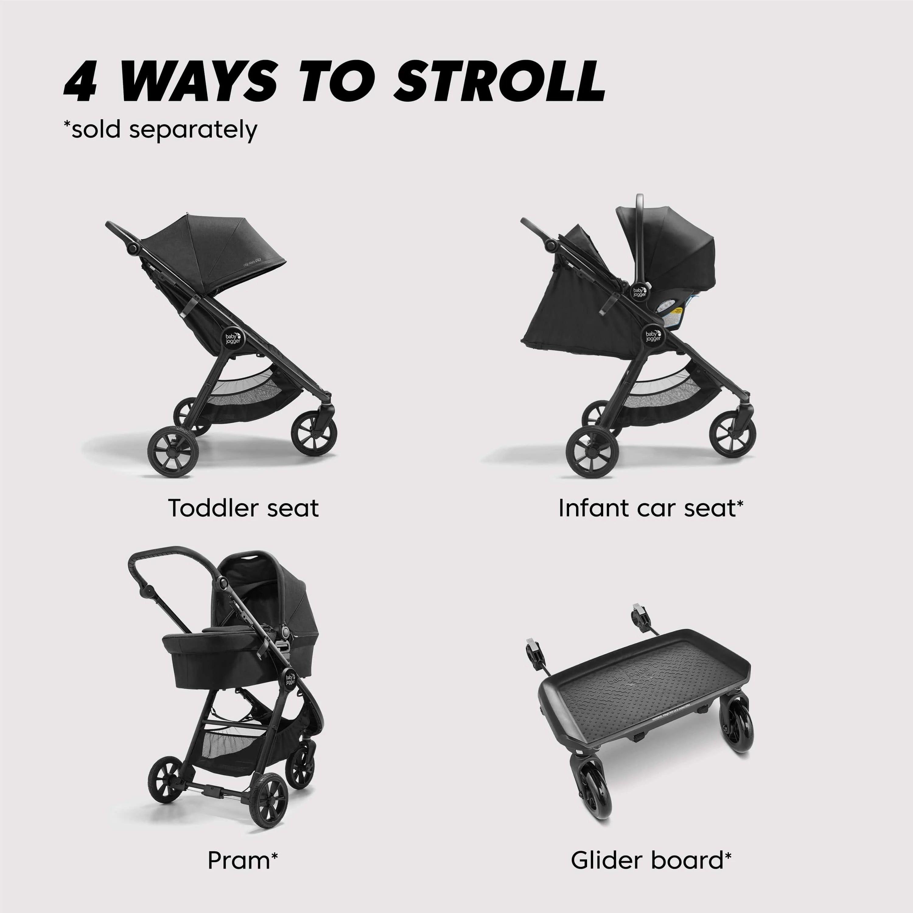 Baby Jogger City Mini GT2 Single Stroller - Lightweight & Compact with Universal Car Seat Adapters | Perfect for Urban Travel, Jogging & Everyday Use with Your Baby