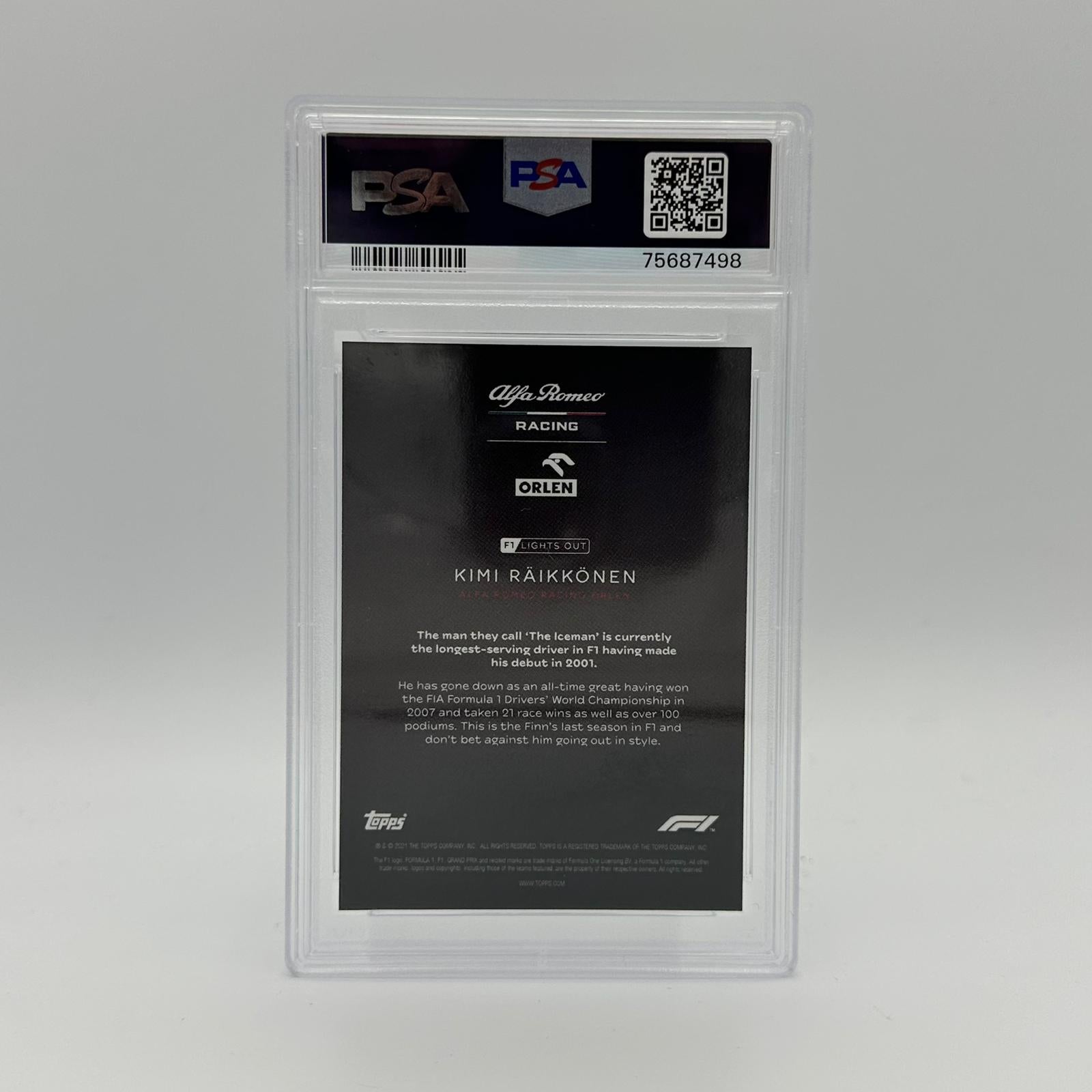 2008 Topps Chrome Kimi Raikkonen Red Parallel Refractor PSA 9 - Formula 1 F1 Racing Driver Card - Perfect for Collectors & Sports Memorabilia Displays