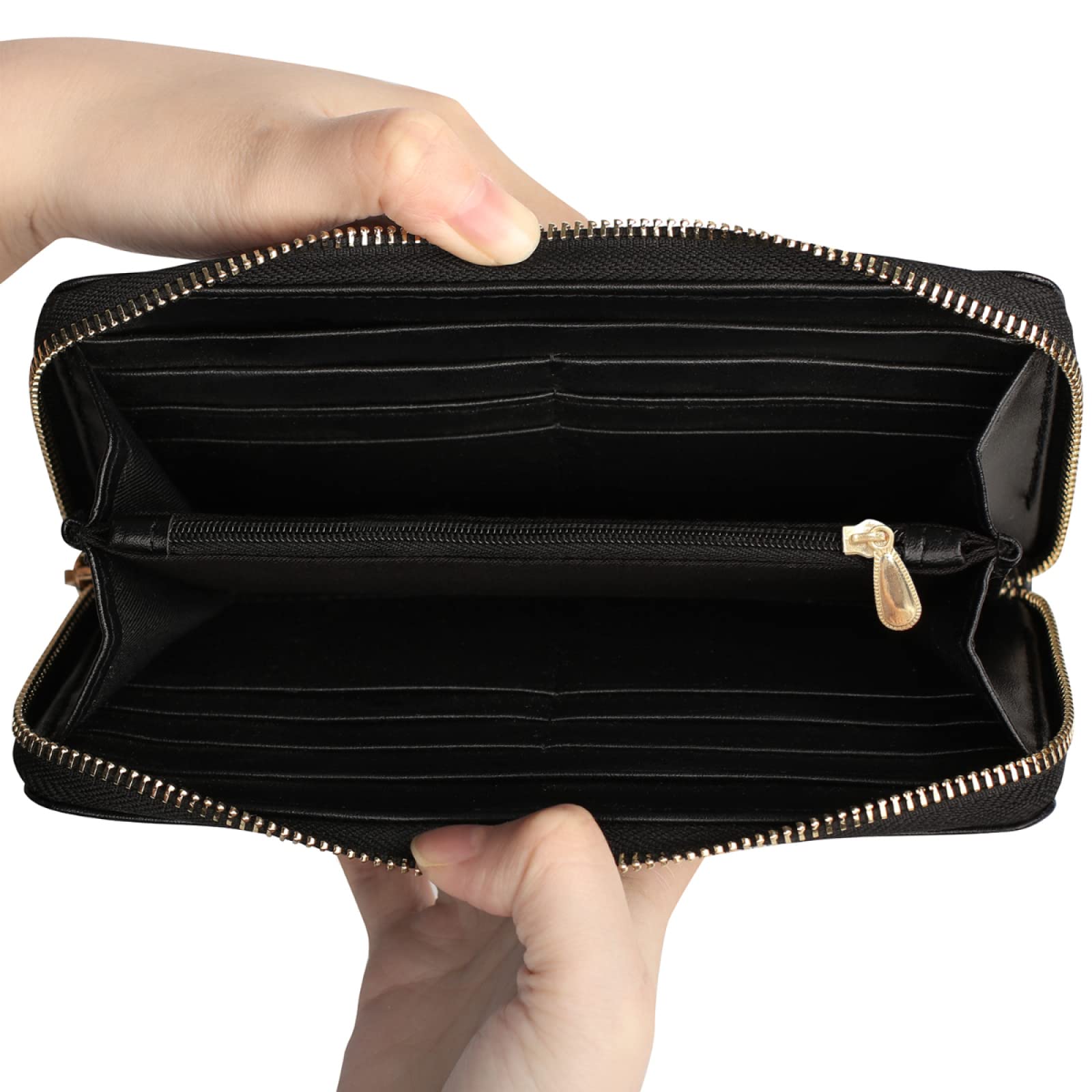 Butterfly Wallet for Women - Gold Zip Credit Card Holder & Organizer | Large Capacity Lightweight Purse for Daily Use