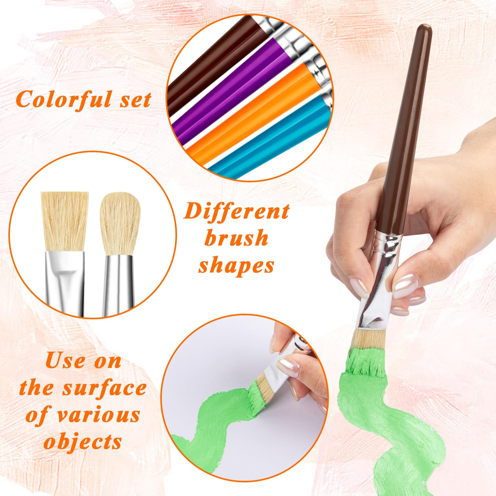 30 Pcs Kids Paint Brushes Set - Colorful Chubby Toddler Paint Brushes for Acrylic & Washable Paint, Easy to Clean & Grip, Round & Flat Tip Preschool Art Supplies - Perfect for Classroom, Home DIY Crafts & Children's Painting Activities