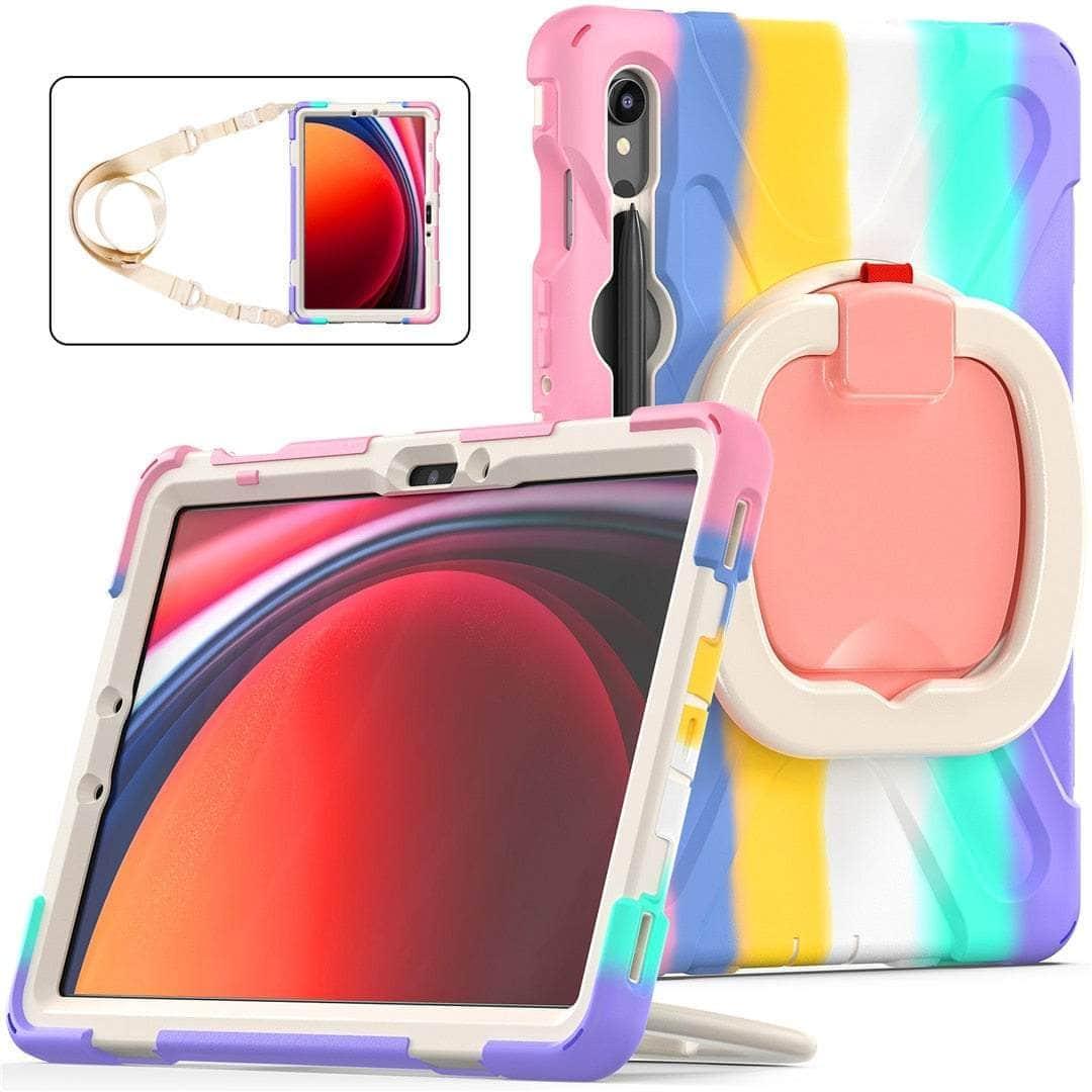Samsung Galaxy Tab S9 Rotating Shockproof Rugged Case - 360° Swivel Stand for Work, Gaming & Outdoor Adventures