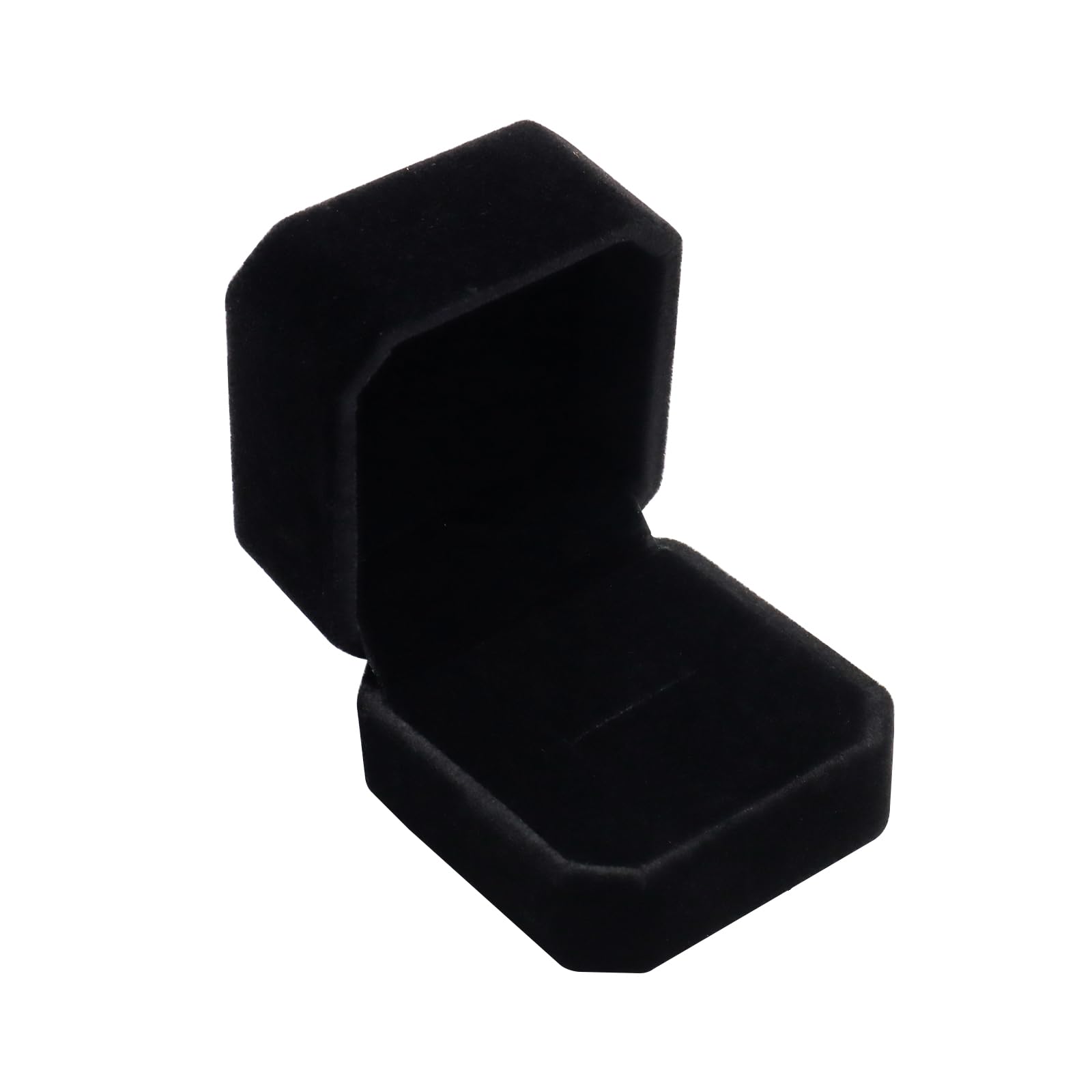 Wowagoga Velvet Ring Box - Elegant Jewelry Storage & Gift Box for Proposal, Wedding, Engagement - Perfect for Ring, Earrings Display & Jewelry Counter Props (Black) - Great for Romantic Surprises & Wedding Proposals