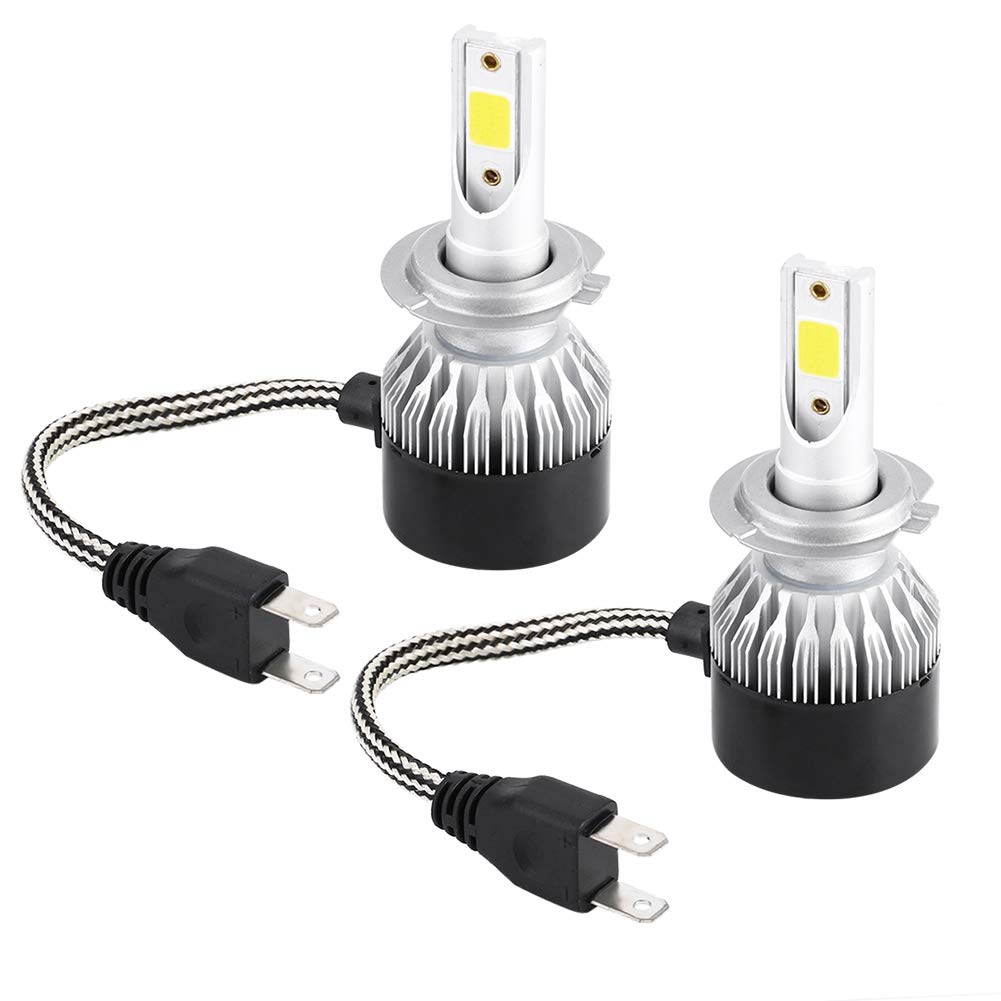 Super Bright H7 LED Headlight Kit - 2pcs IP65 Waterproof 55W 6000K Mini Car Headlamp Bulbs with 360° Beam Angle - Perfect for Night Driving & Foggy Conditions