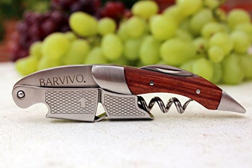 Premium Barvivo Wine Opener Set with Foil Cutter & Cap Remover - Professional Double Hinged Manual Corkscrew for Bartenders, Waiters & Wine Lovers - Elegant Rosewood Wine Accessories - Perfect Valentine's Gift for Him - Ideal for Restaurants, Bars & Home Entertaining
