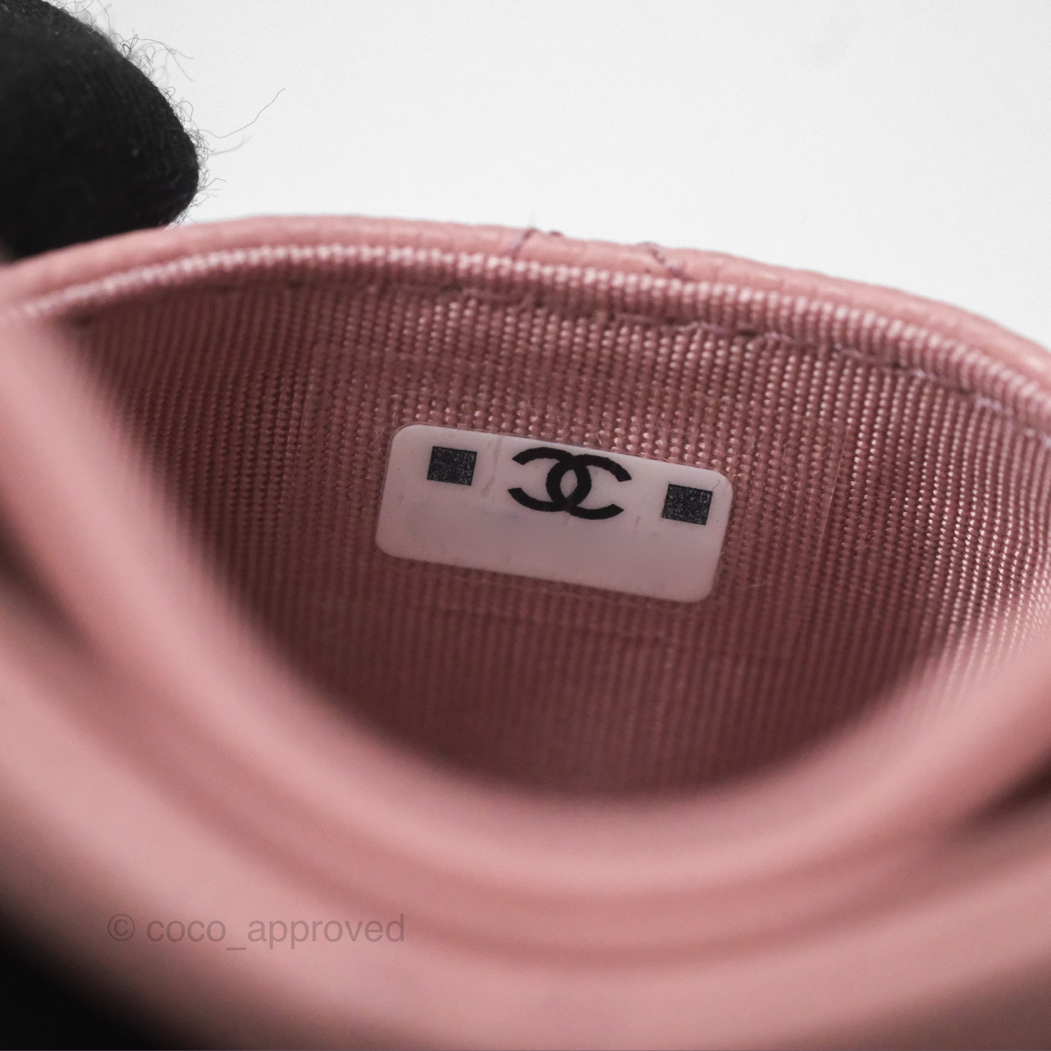 Chanel CC Resin Stone Card Holder in Pink Caviar with 23K Gold Accents - Luxury Compact Wallet for Credit Cards & ID (Perfect for Everyday Use & Gift Giving)