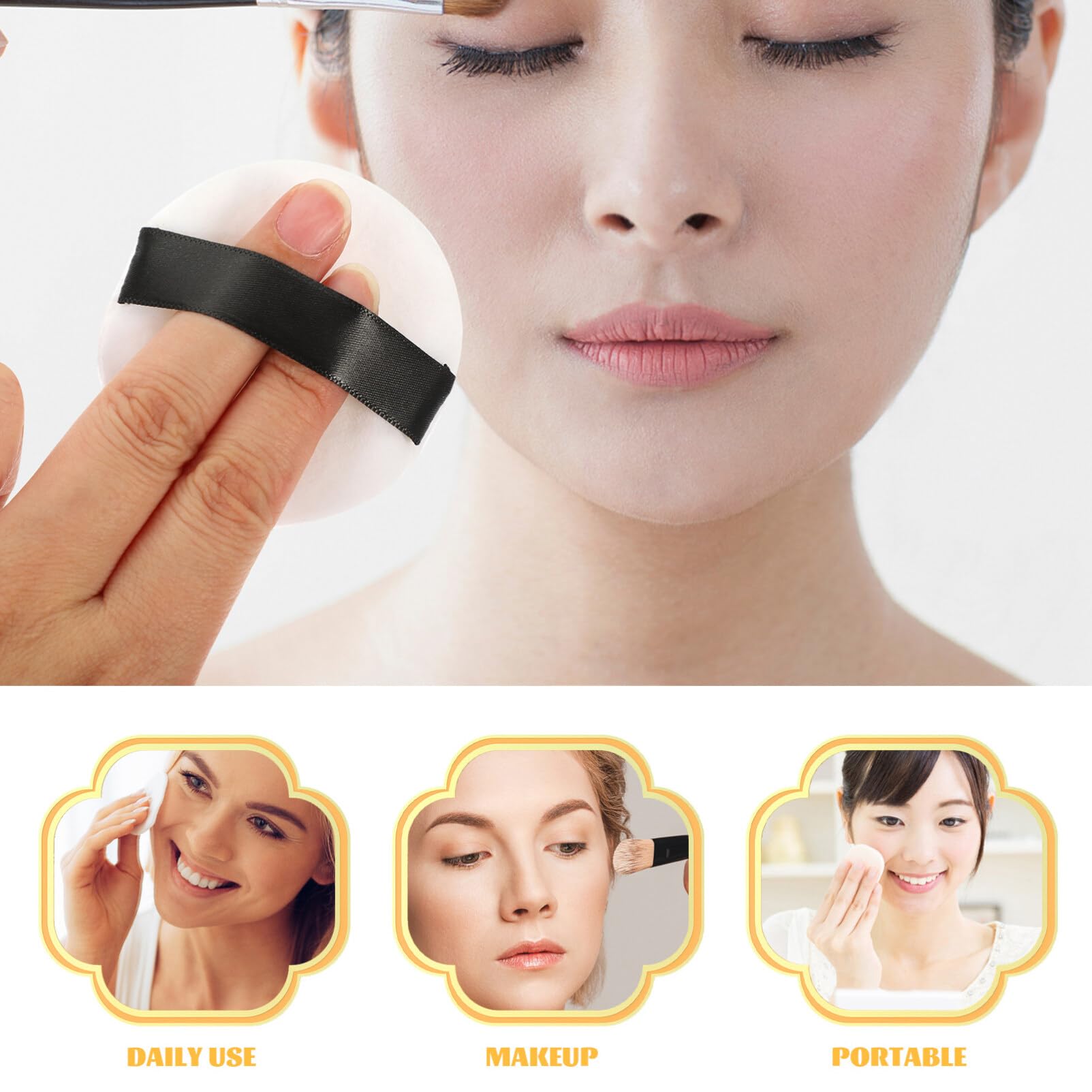 FOMIYES 2-Piece Loose Powder Containers with Puffs - Portable Makeup Powder Case for Home & Travel | Perfect for Touch-Ups On-The-Go & Compact Storage
