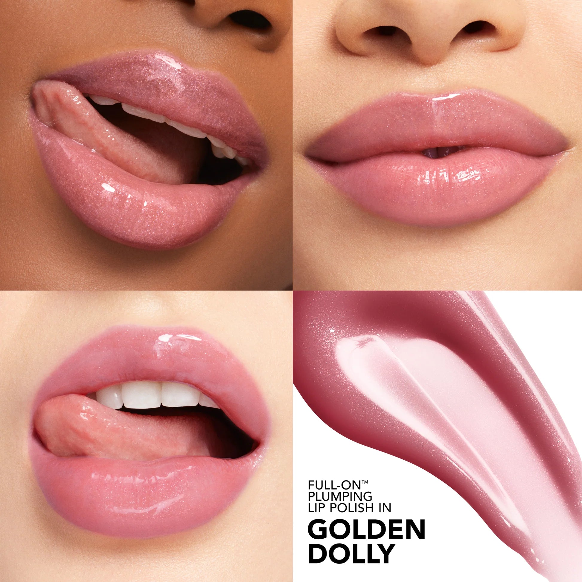 Dolly's Glam Getaway Full On™ Plumping Lip Polish - Golden Dolly Shade | Hydrating Lip Gloss for Plump Lips | Perfect for Parties, Date Nights & Everyday Glam