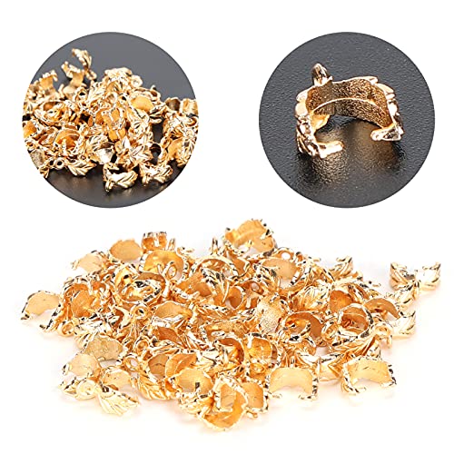 60pcs Leaf Shaped Hair Cuffs Braiding Clips - DIY Alloy Hair Jewelry Rings for Women & Girls - Perfect for Weddings, Parties, and Everyday Hair Decorations