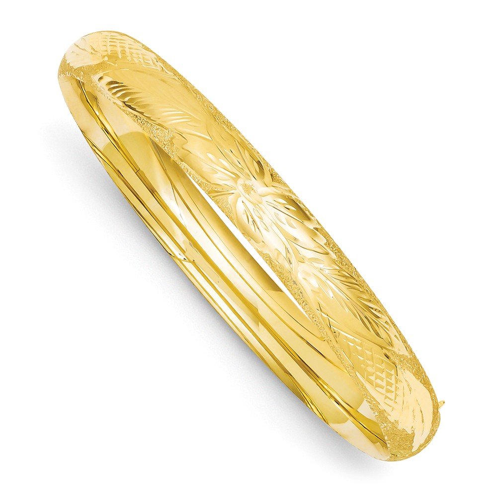 14K Gold 5mm and 16mm Laser Cut Bangle Bracelet for Women - Elegant Stackable Jewelry for Everyday Wear, Parties & Special Occasions