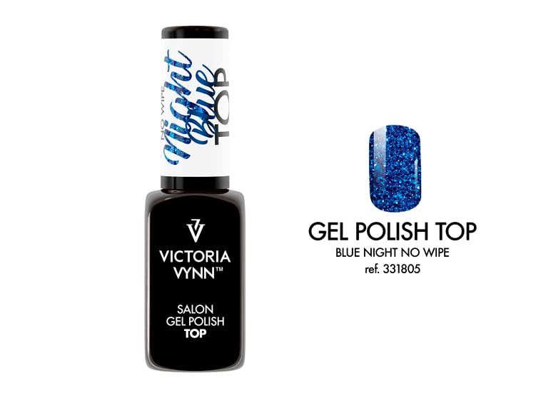 Victoria Vynn GEL POLISH Night Blue - No Wipe UV LED Gel Nail Polish Top Coat (8ml) - Long Lasting Shine for Manicures & Pedicures at Home or Salon