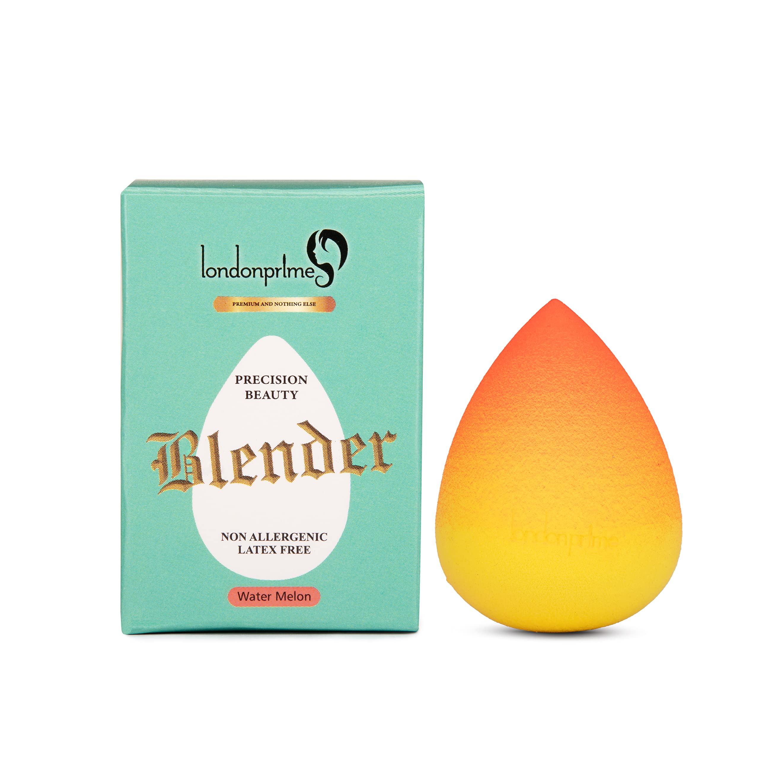 London Prime Precision Beauty Blender - Watermelon Makeup Sponge for Flawless Foundation & Concealer Application - Perfect for Professional Makeup Artists & Home Use