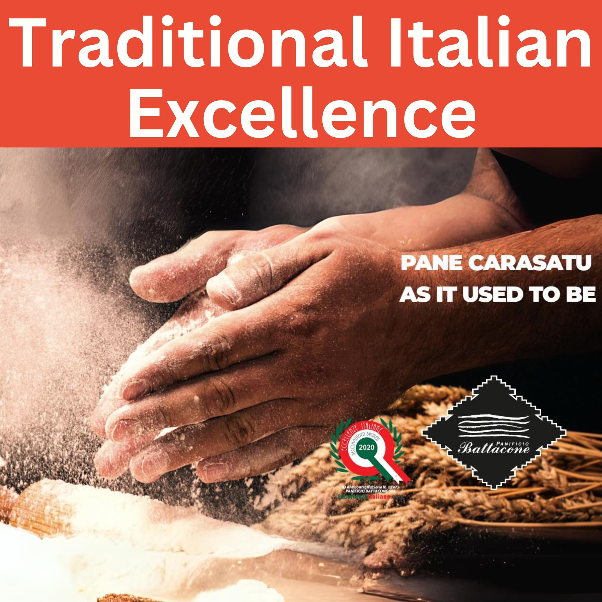 Authentic Sardinian Pane Carasau - Traditional Italian Carasau Bread from Sardinia | Crispy Flatbread Made in Italy (2-Pack, 14.1oz/400g) - Perfect for Appetizers, Charcuterie Boards & Mediterranean Cuisine