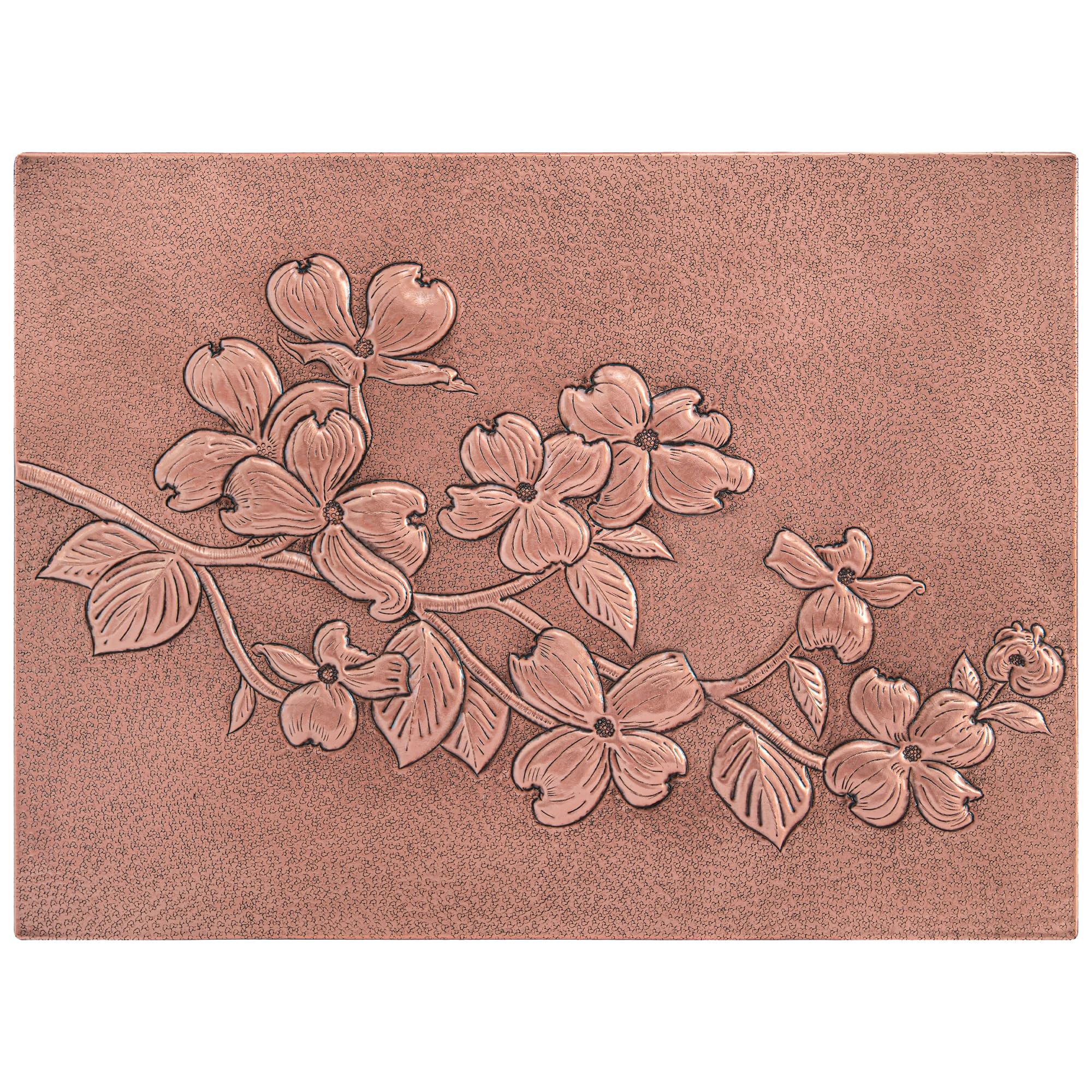 Handmade Copper Backsplash Tile - Dogwood Branch with Flowers & Leaves Design, Custom Kitchen Backsplash Panel for Indoor & Outdoor Wall Decor | Perfect for Farmhouse, Rustic, and Modern Kitchens