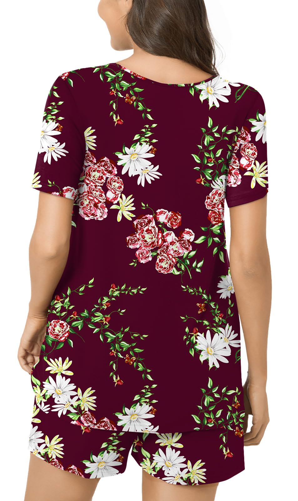 POPYOUNG Women's Summer Pajama Set - 2 Piece Short Sleeve Top & Comfy Shorts with Pockets, Soft Lounge Sleepwear for Women | Perfect for Bedtime, Relaxing at Home & Vacation Wear