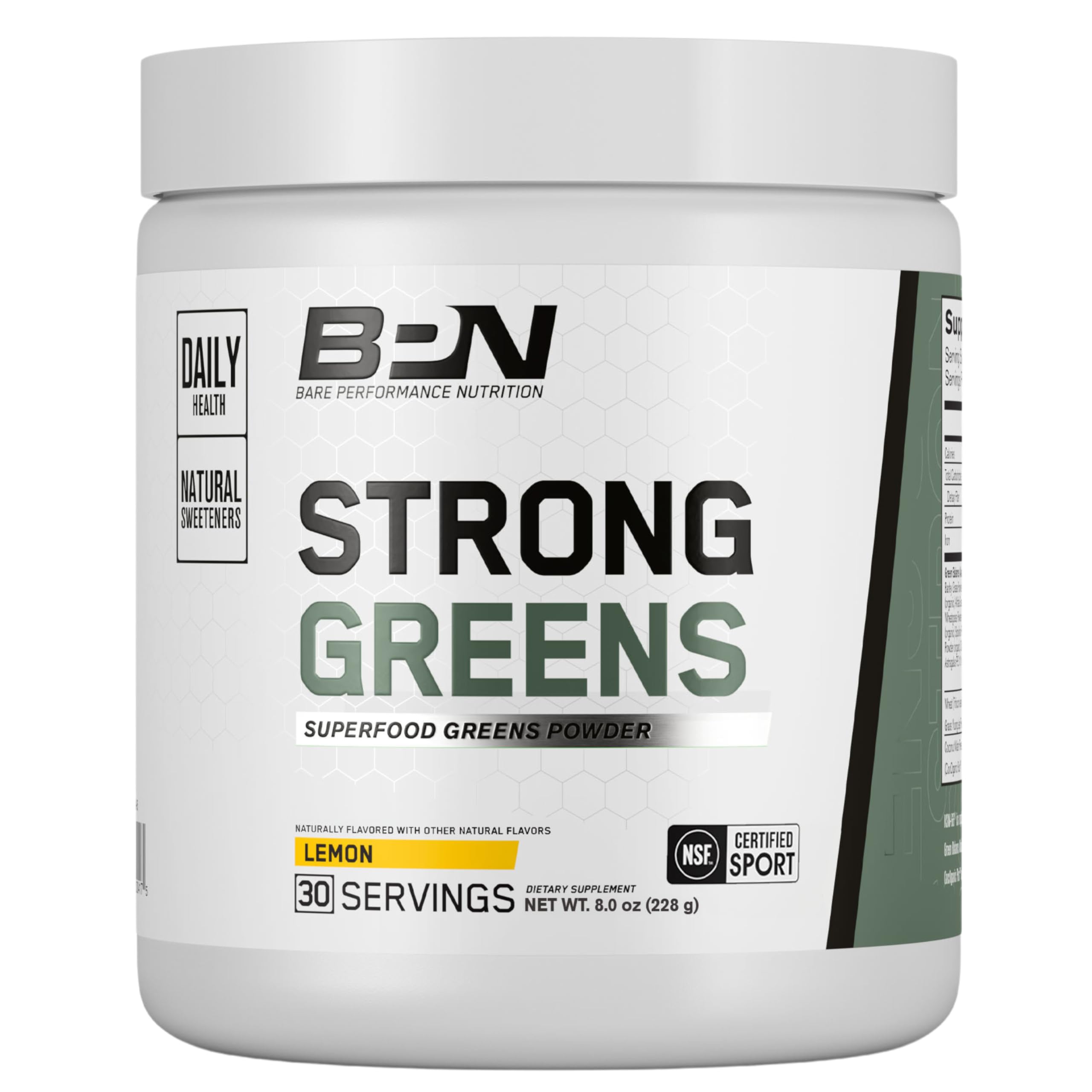 BPN Strong Greens Superfood Powder - Lemon Flavor | 30 Servings | Antioxidant-Rich Greens Blend for Energy & Immunity | Perfect for Post-Workout Recovery & Daily Wellness