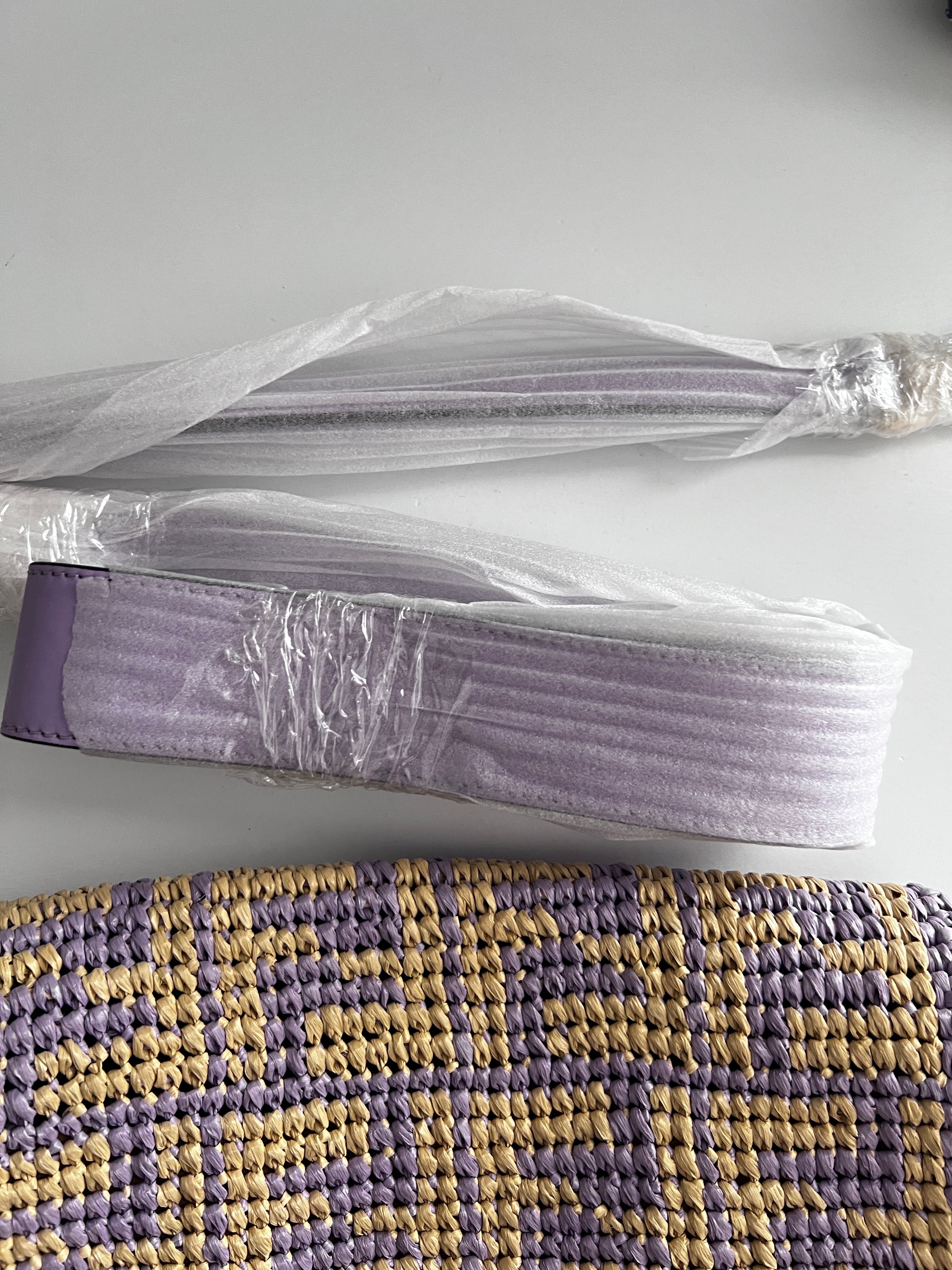 Fendi Violet Raffia FF Baguette Bag - Stylish Designer Handbag for Women | Perfect for Parties, Weddings & Everyday Use