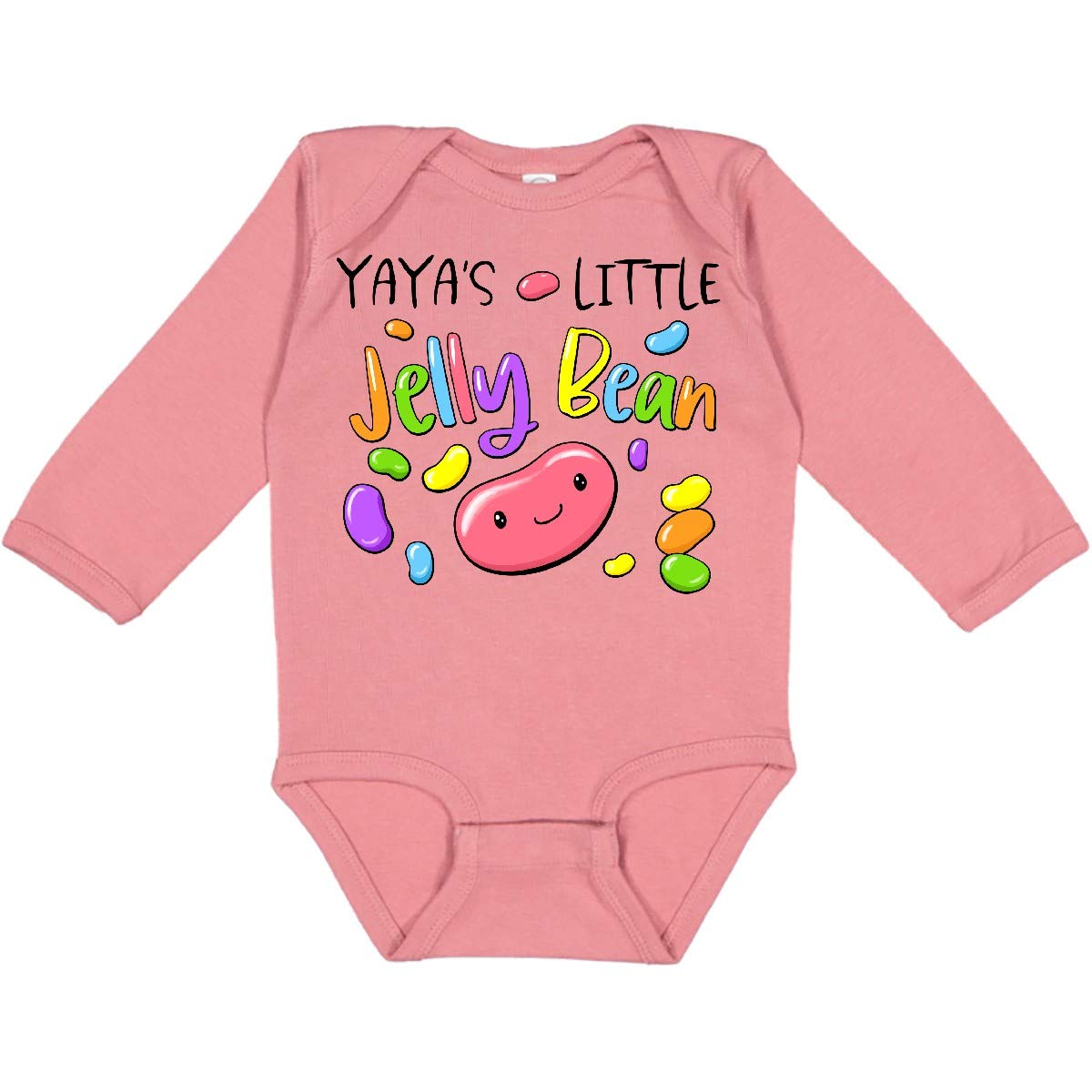 Inktastic Yaya's Little Jellybean Cute Easter Candy Baby Bodysuit - Adorable Long Sleeve Creeper for Newborns & Infants - Perfect for Easter Photos, Holiday Gifts & Family Celebrations
