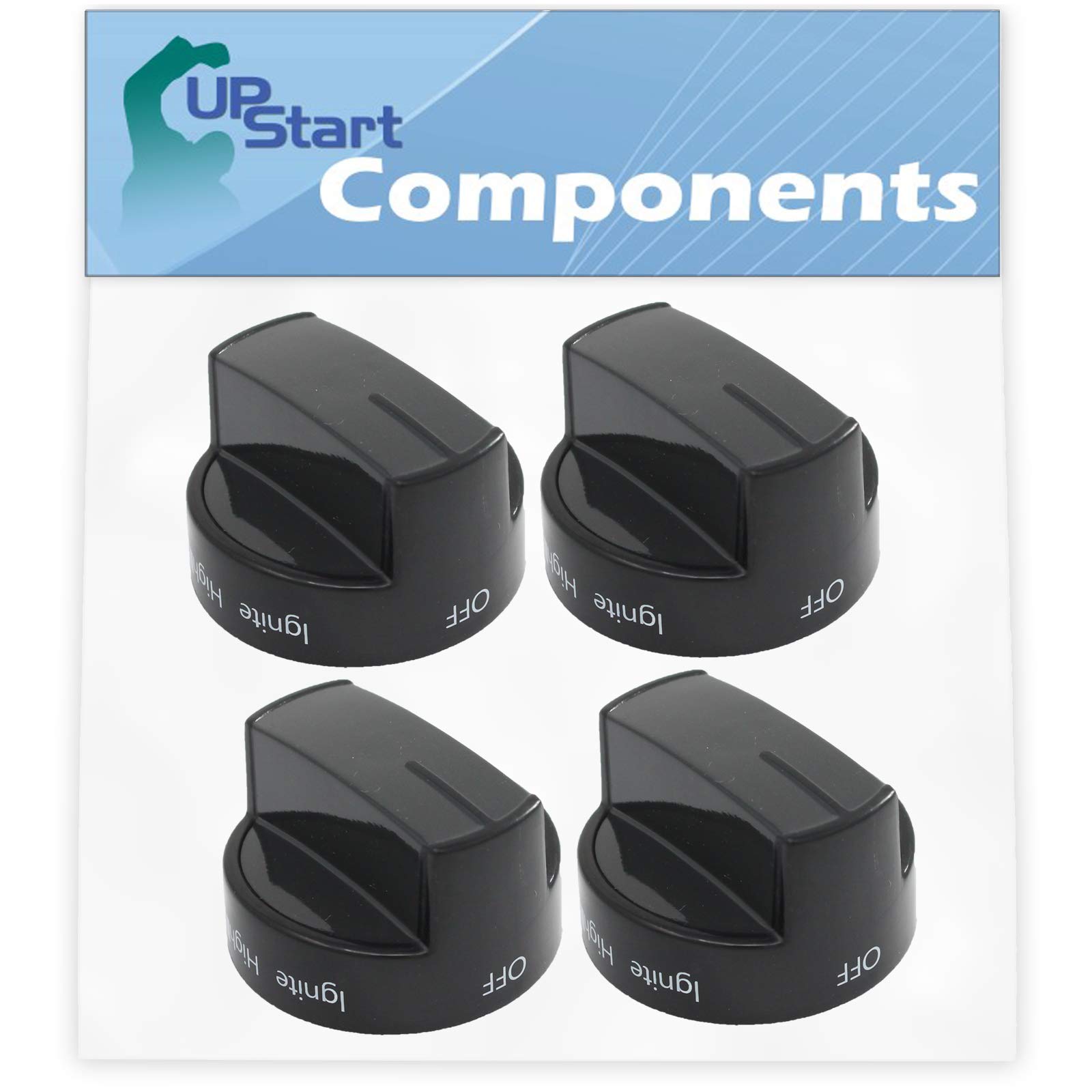 4-Pack W10339442 Range Knob Replacement - Compatible with AP6019877, WPW10339442 Ranges, Stoves & Ovens - Durable UpStart Components Brand - Perfect for Kitchen Appliance Repair & DIY Home Upgrades