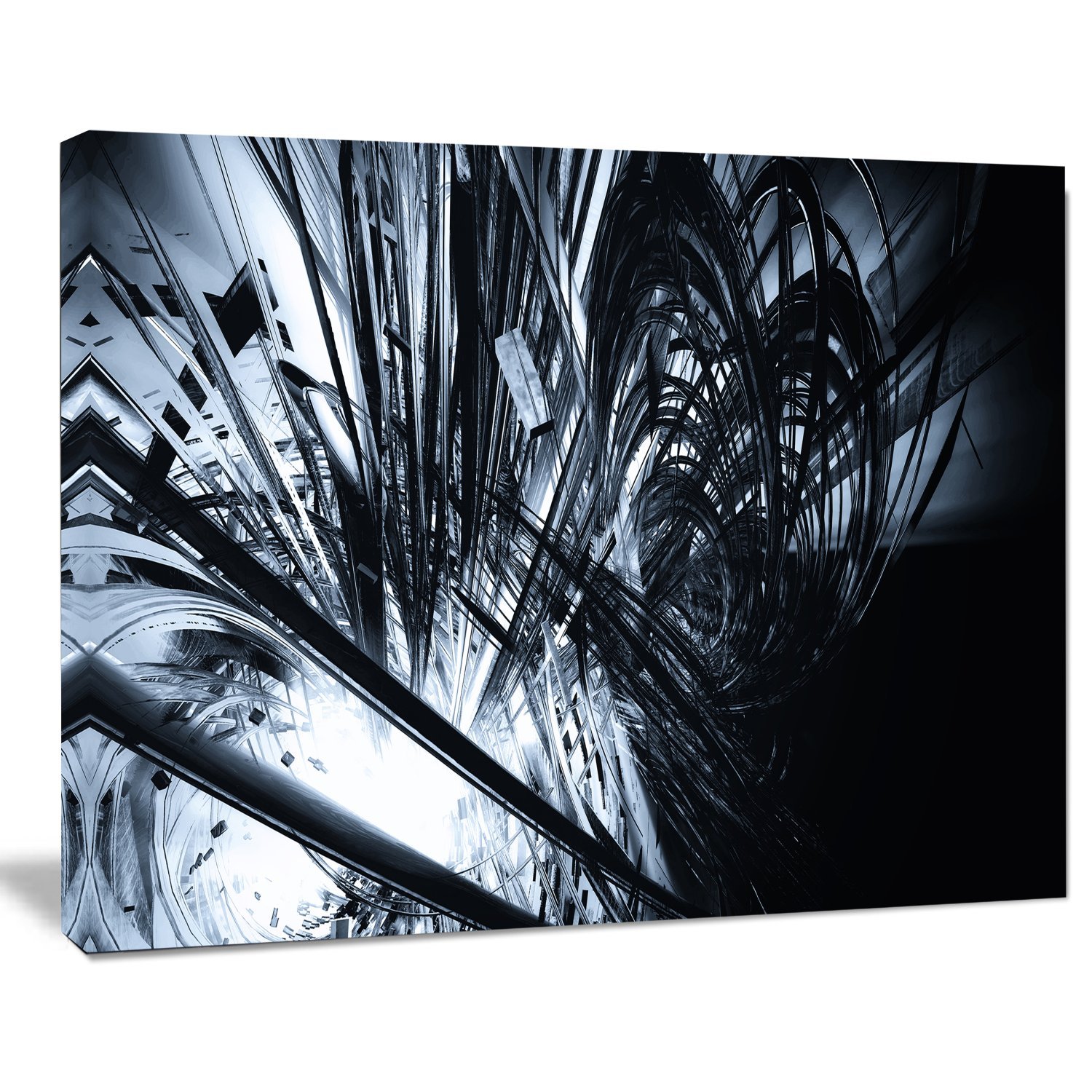 3D Abstract Black and White Canvas Art Print - Modern Wall Decor for Living Room, Bedroom & Office