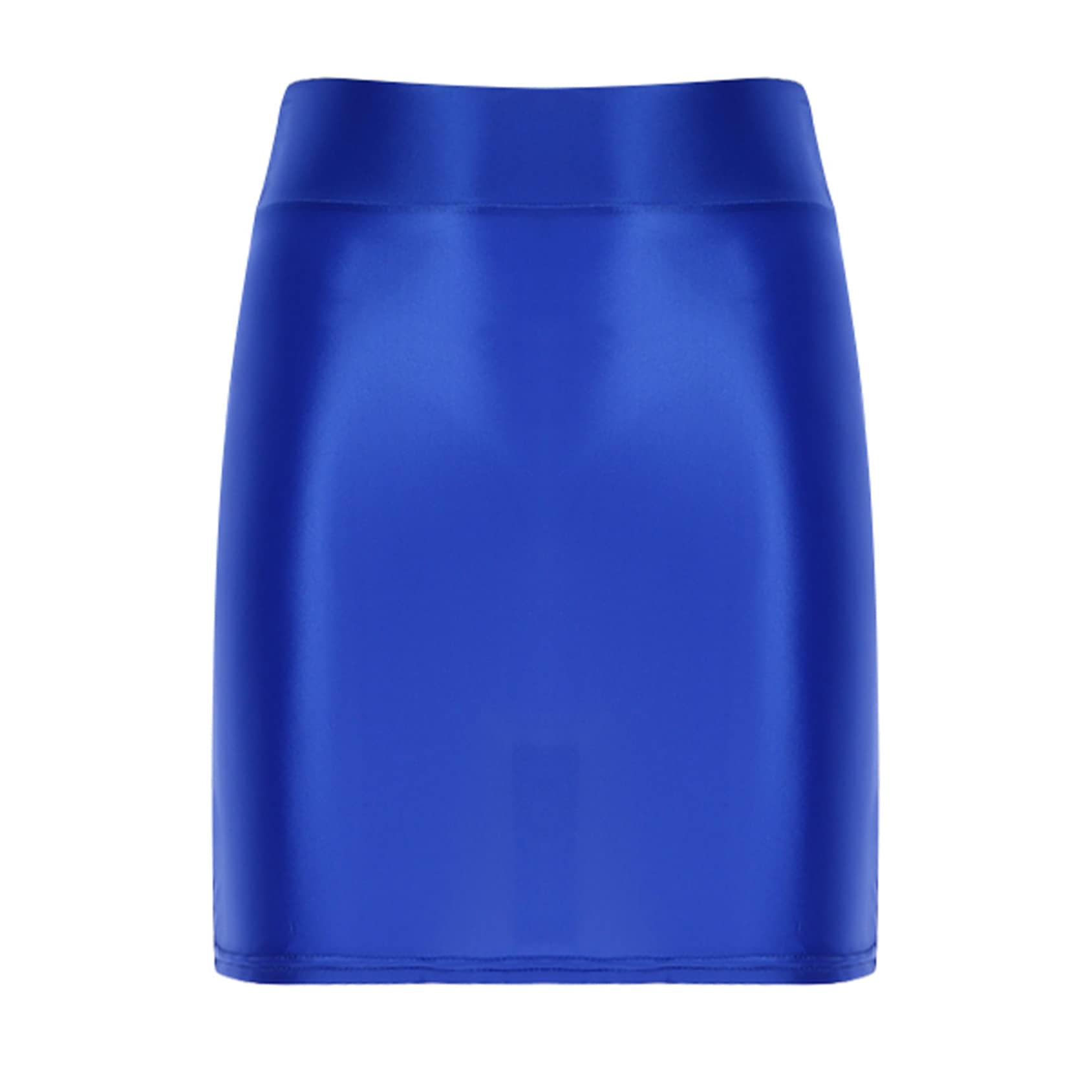 Women's High Waist Bodycon Pencil Skirt - Super Shiny Y2K Mini Skirt with Shaping & Stockings | Clubwear, Night Out, Party, Retro Fashion Outfit