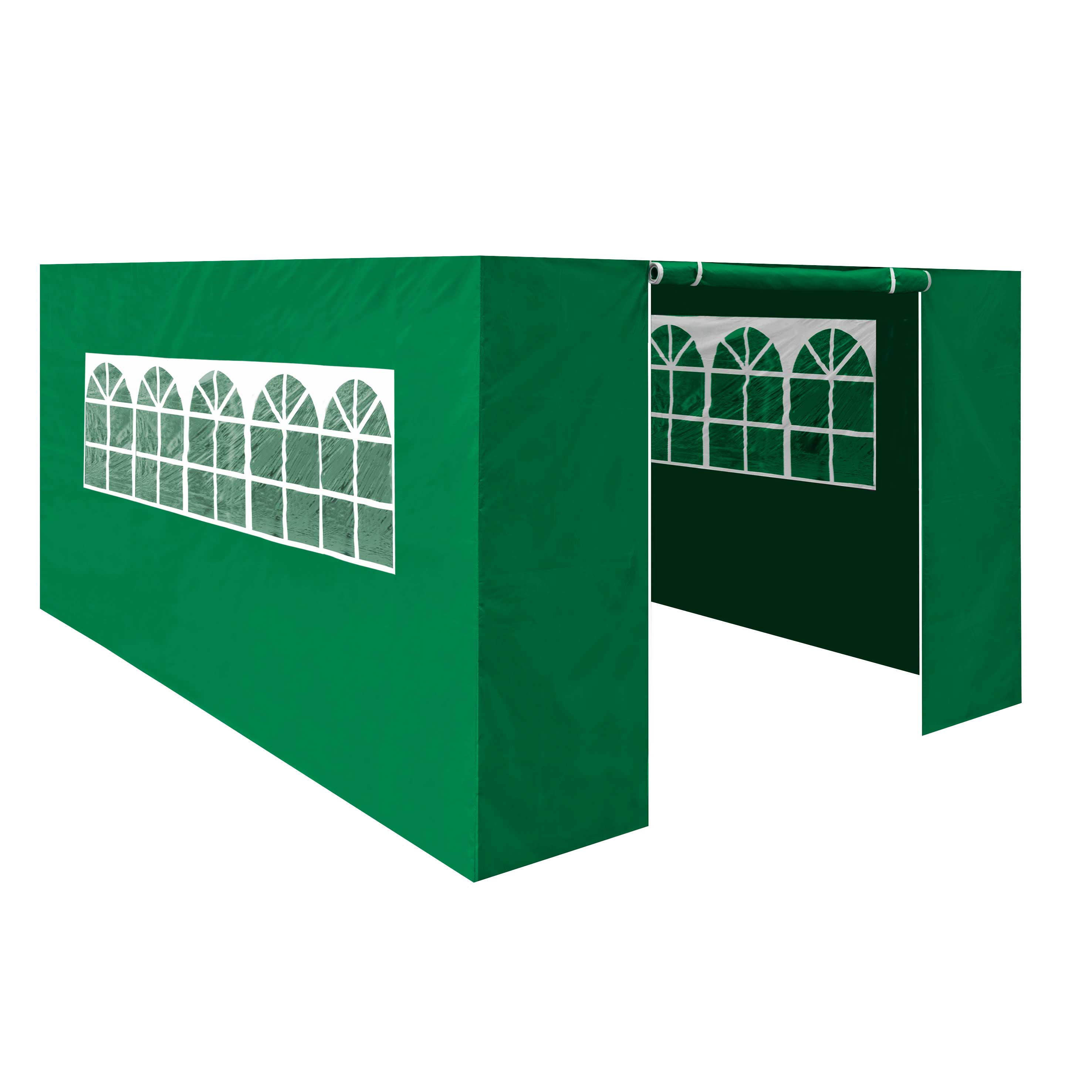 Premium Gazebo Side Walls with Doors & Windows - Fits 3x4.5m Gazebos - Dark Green (DG152) - Perfect for Outdoor Parties, Weddings & Backyard Events