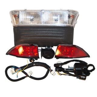 Club Car Precedent Gas Golf Cart Street Package LED Light Kit with Tail Lights - High Visibility for Night Driving & Safety Upgrades