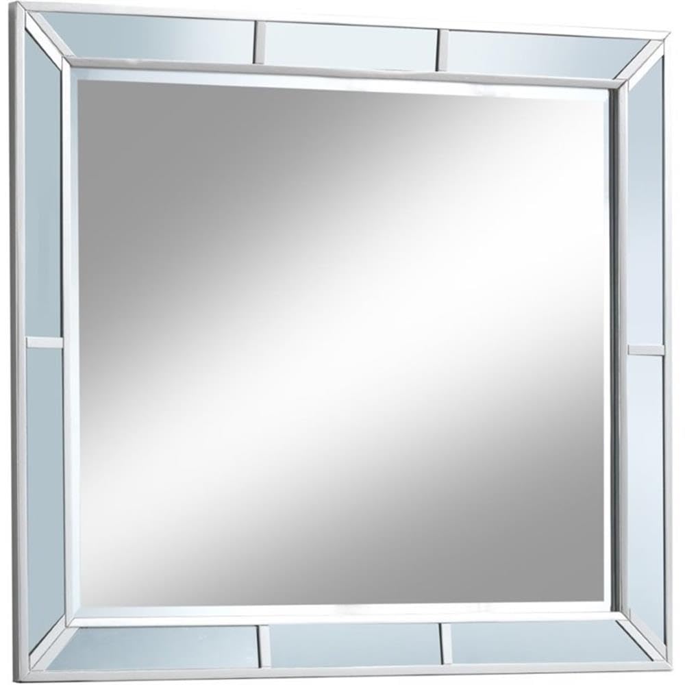 Hollywood Hills Mirror in Silver Champagne - Elegant Wall Mirror for Living Room, Bedroom & Entryway Decor | Modern Home Decor & Stylish Interior Design Accent